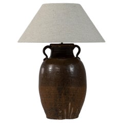 20th Century Asian Glazed Jug Ceramic Table Lamp
