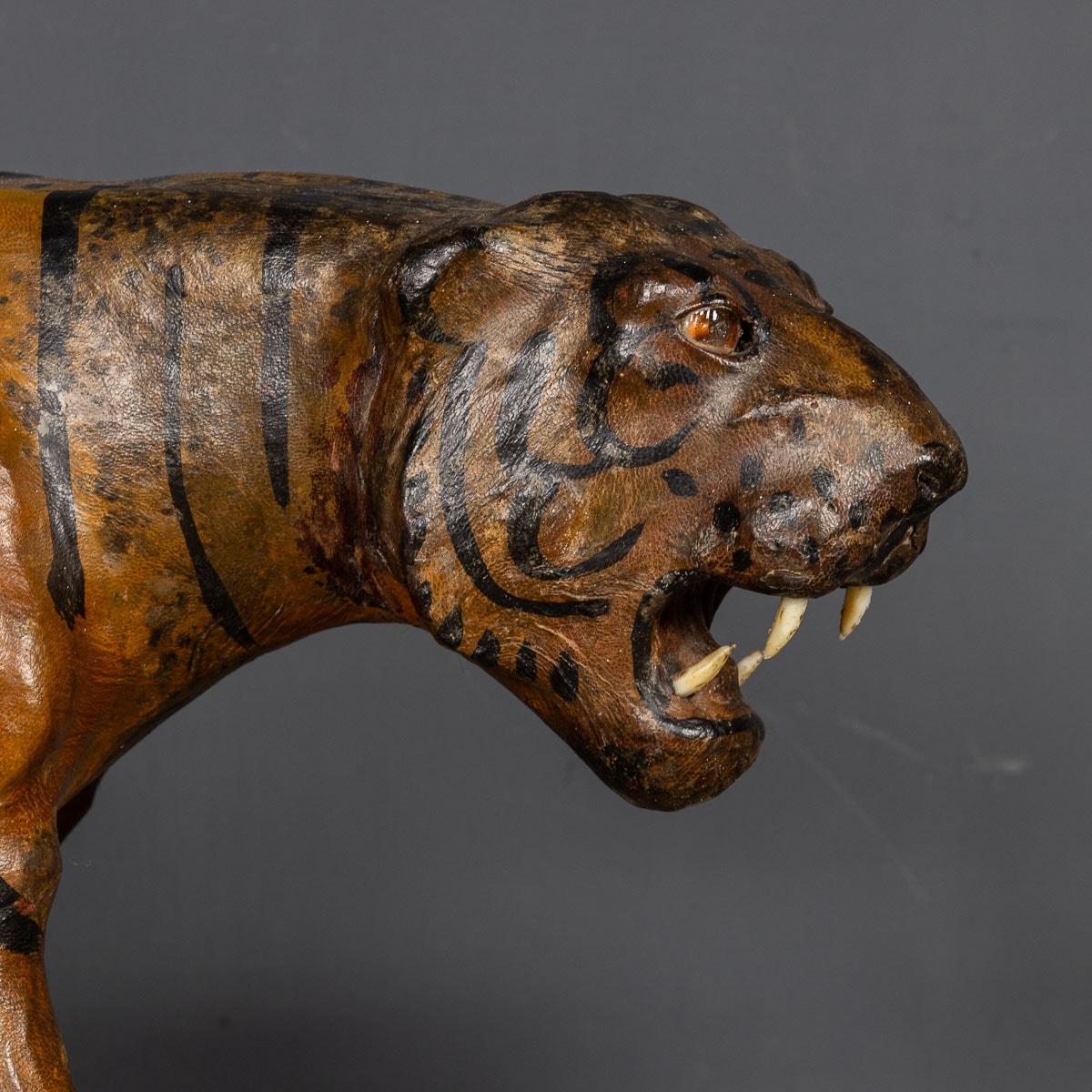20th Century Asian Painted Leather Pair Of Tigers, c.1920 For Sale 11