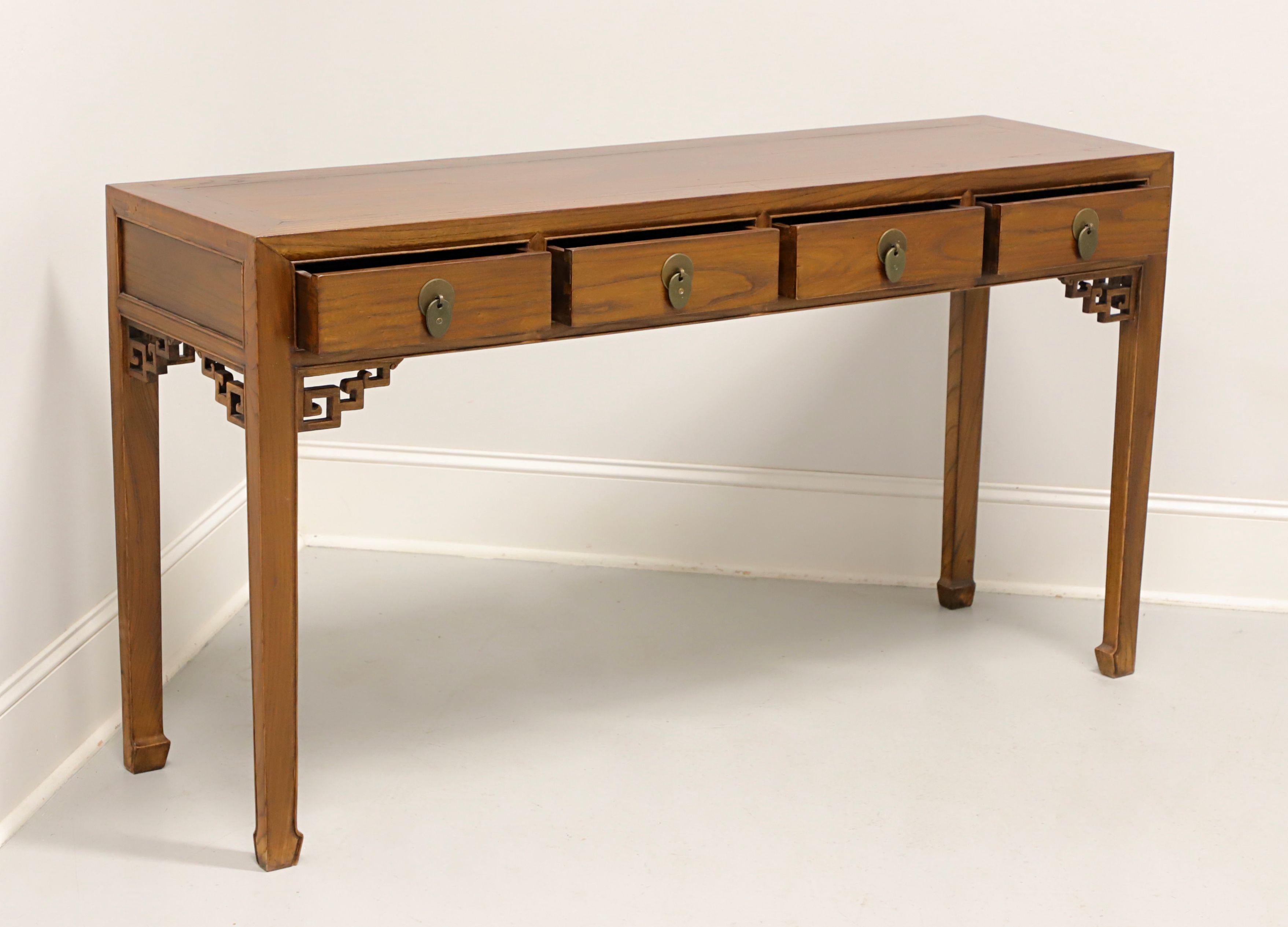 20th Century Asian Style Chinese Elm Console Sofa Table In Good Condition In Charlotte, NC