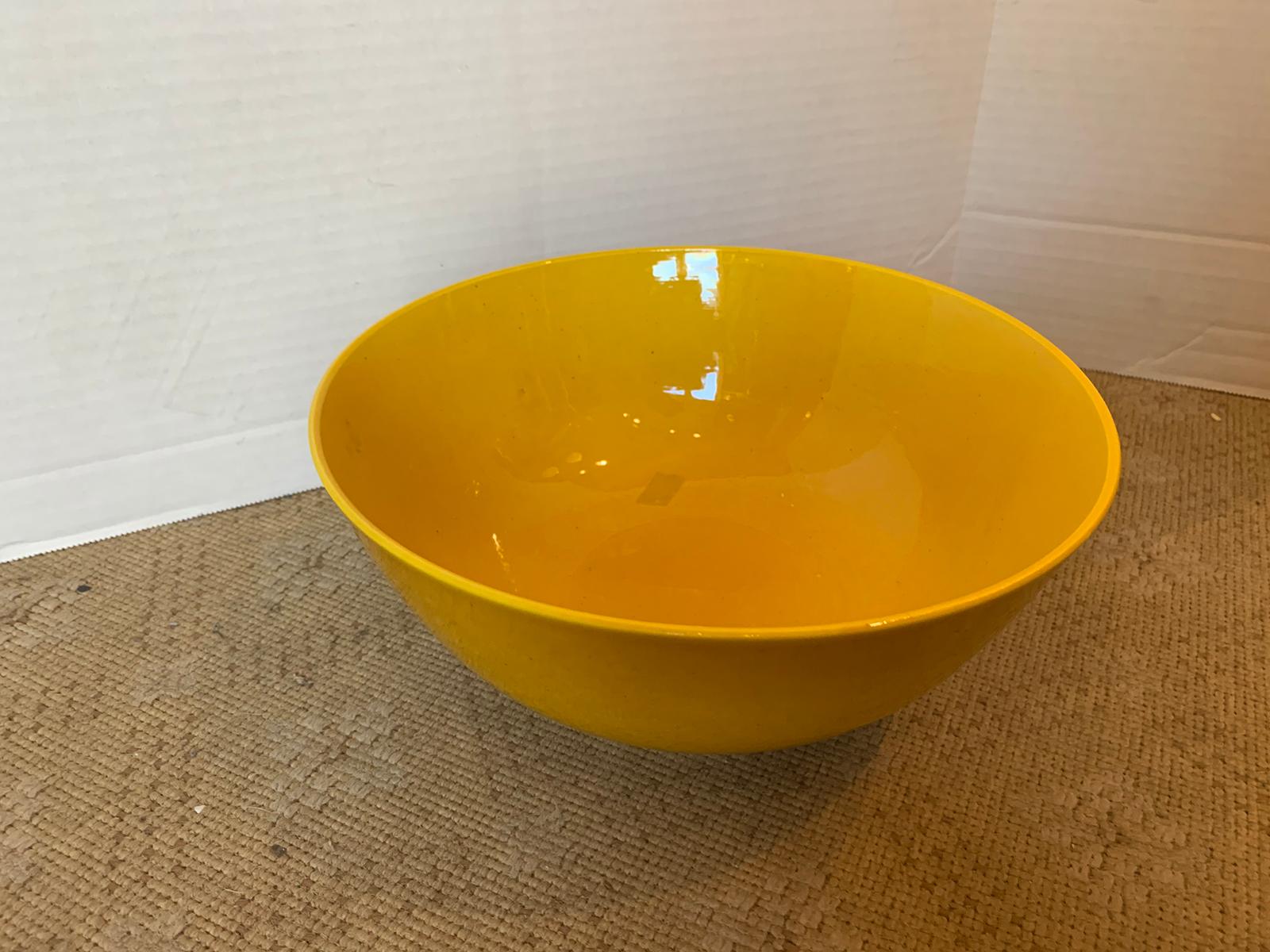 20th Century  Yellow Porcelain Bowl Possibly Chinese 1