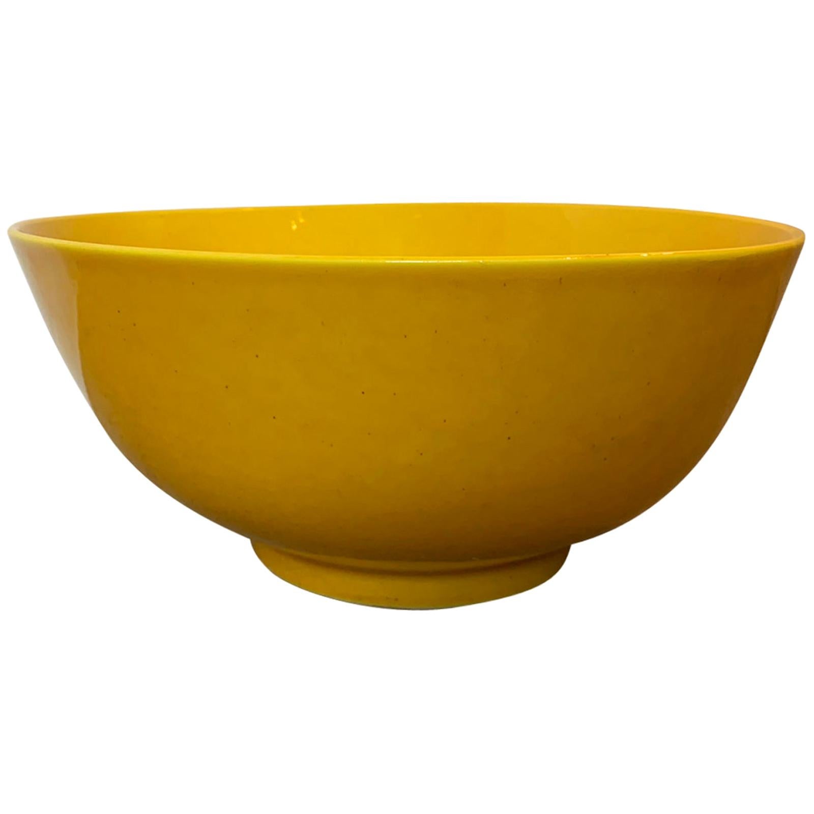 20th Century  Yellow Porcelain Bowl Possibly Chinese