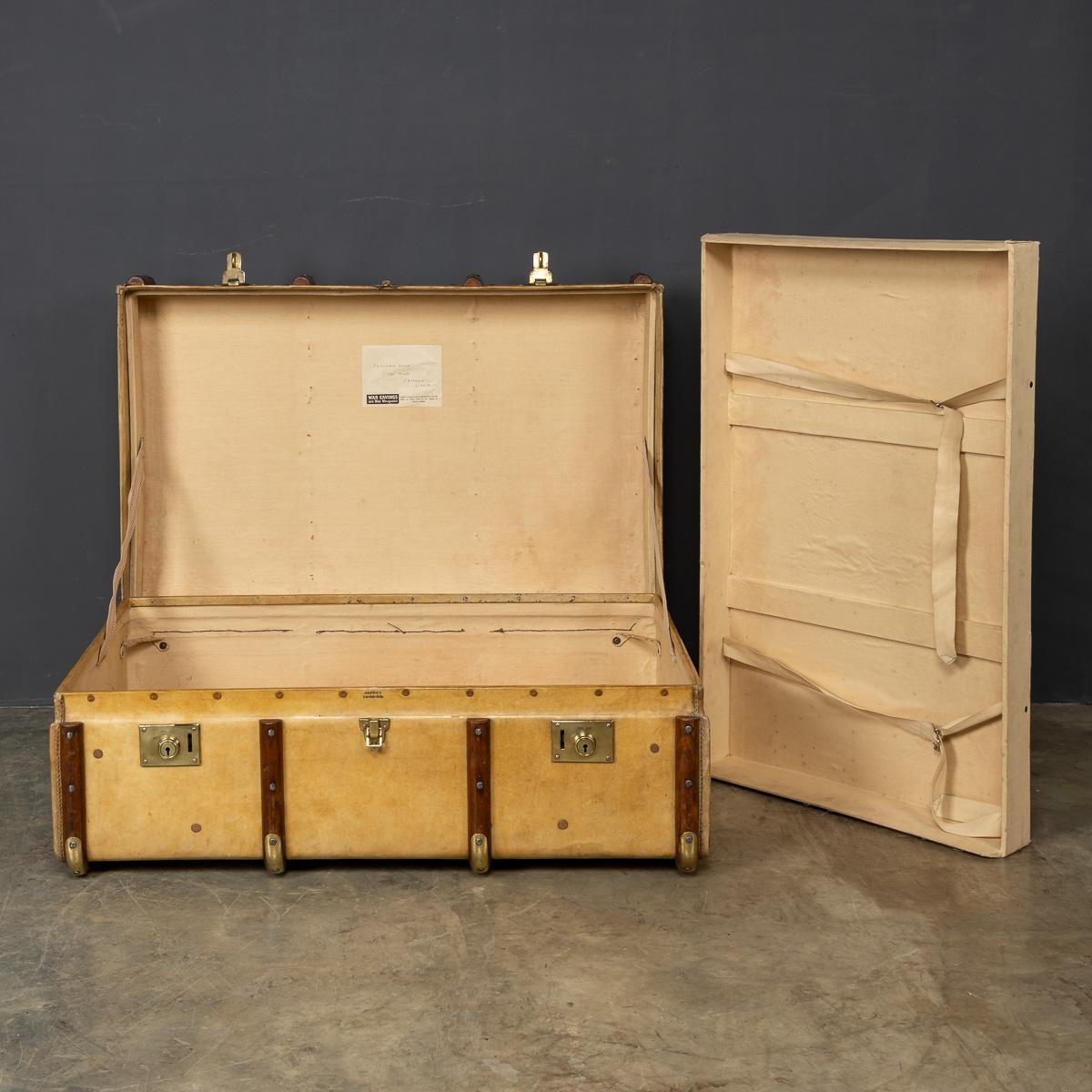 20th Century Asprey Trunk in Natural Cow Hide, London, c.1910 4