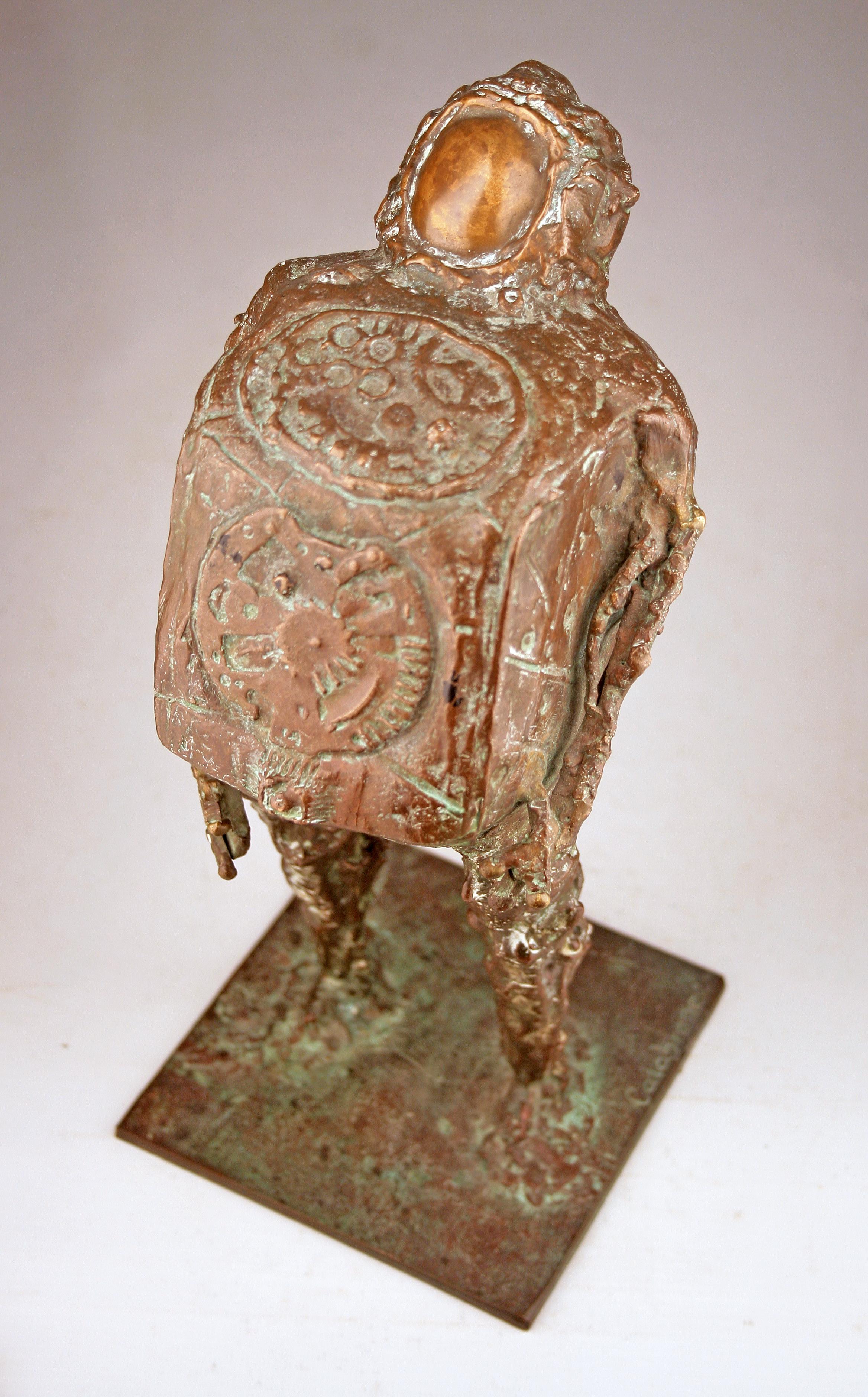Astronaut-Bronze-Skulptur des italienischen und brasilianischen Künstlers D. Calabrone aus dem 20. Jahrhundert (Geformt) im Angebot