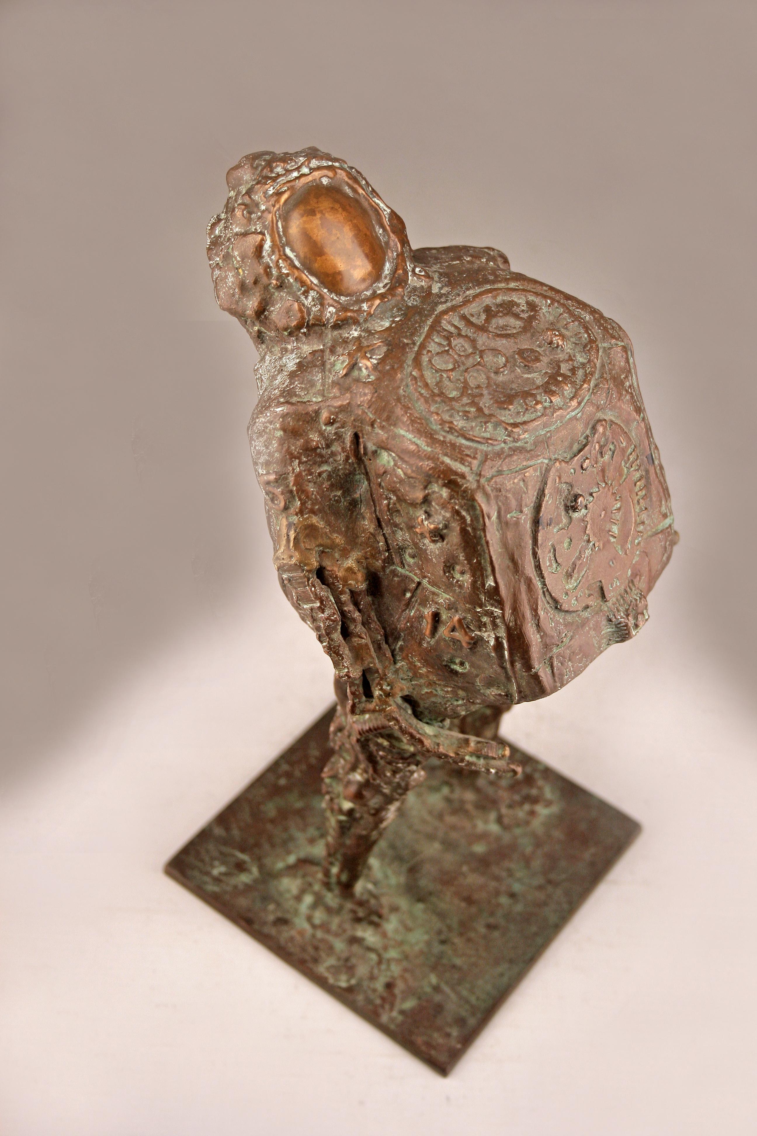 20th Century Astronaut Bronze Sculpture by Italian-Brazilian Artist D. Calabrone For Sale 1