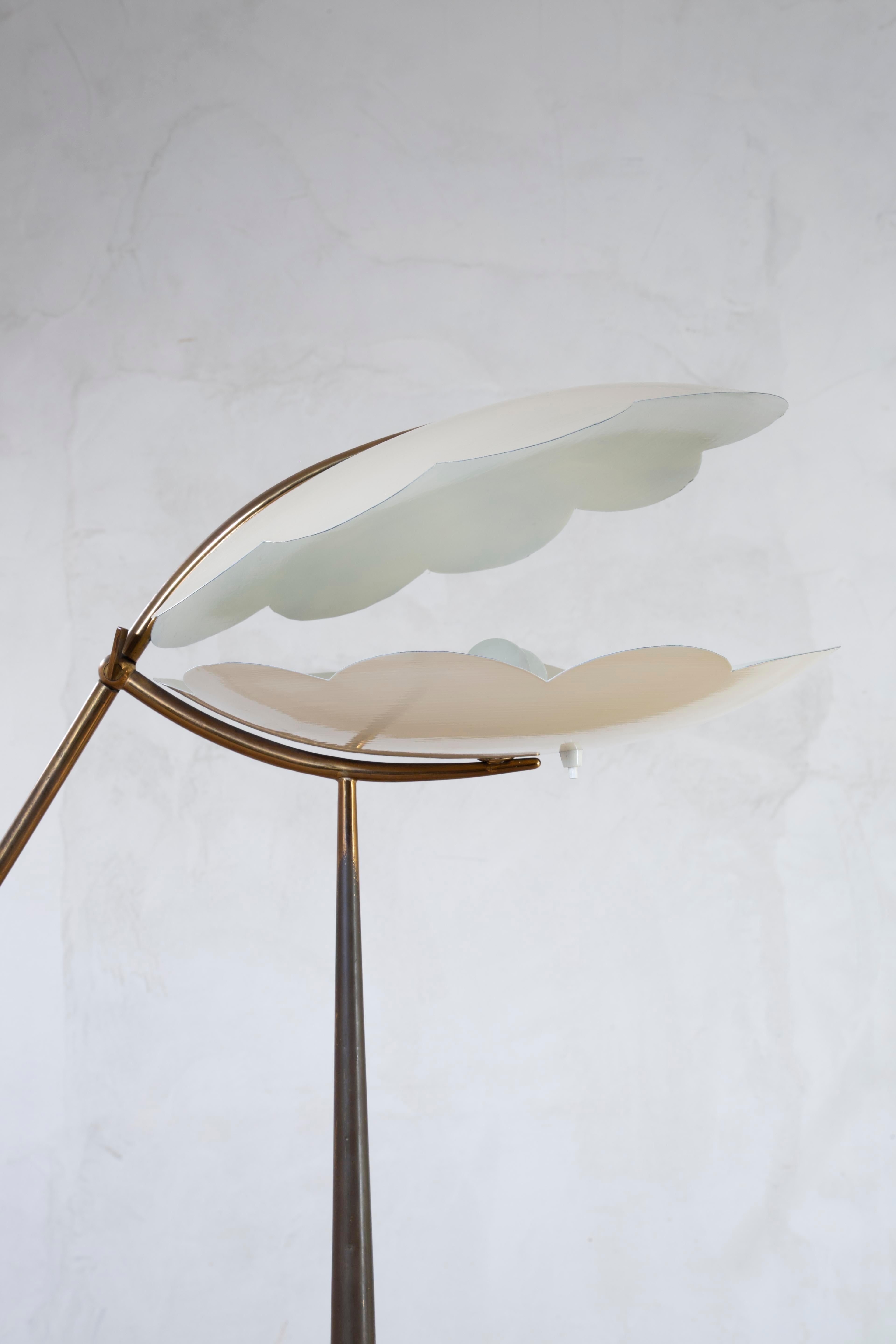 20th Century, attr. to Angelo Lelii for Arredoluce Floor Lamp with Two Diffusers For Sale 4