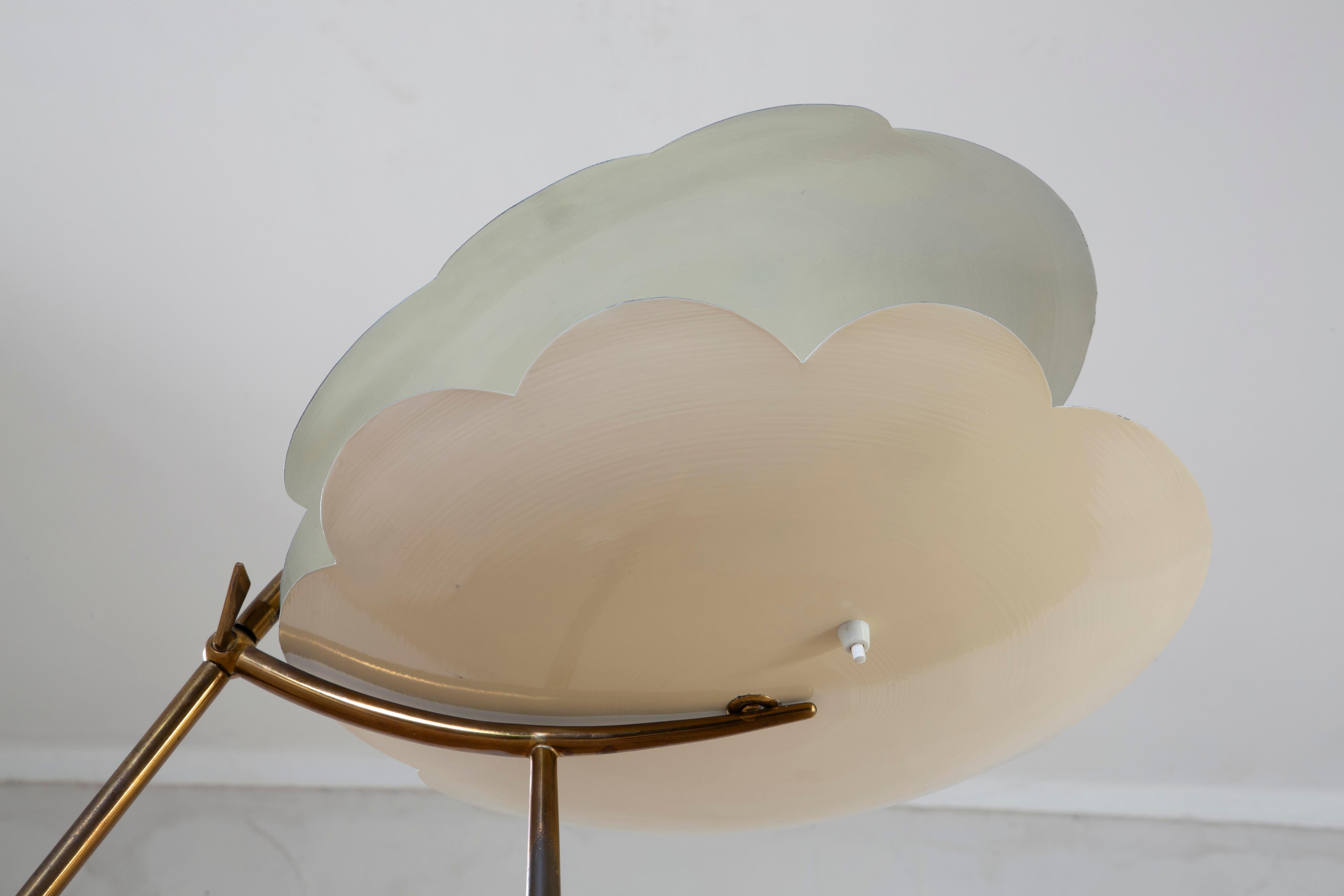 20th Century, attr. to Angelo Lelii for Arredoluce Floor Lamp with Two Diffusers For Sale 6