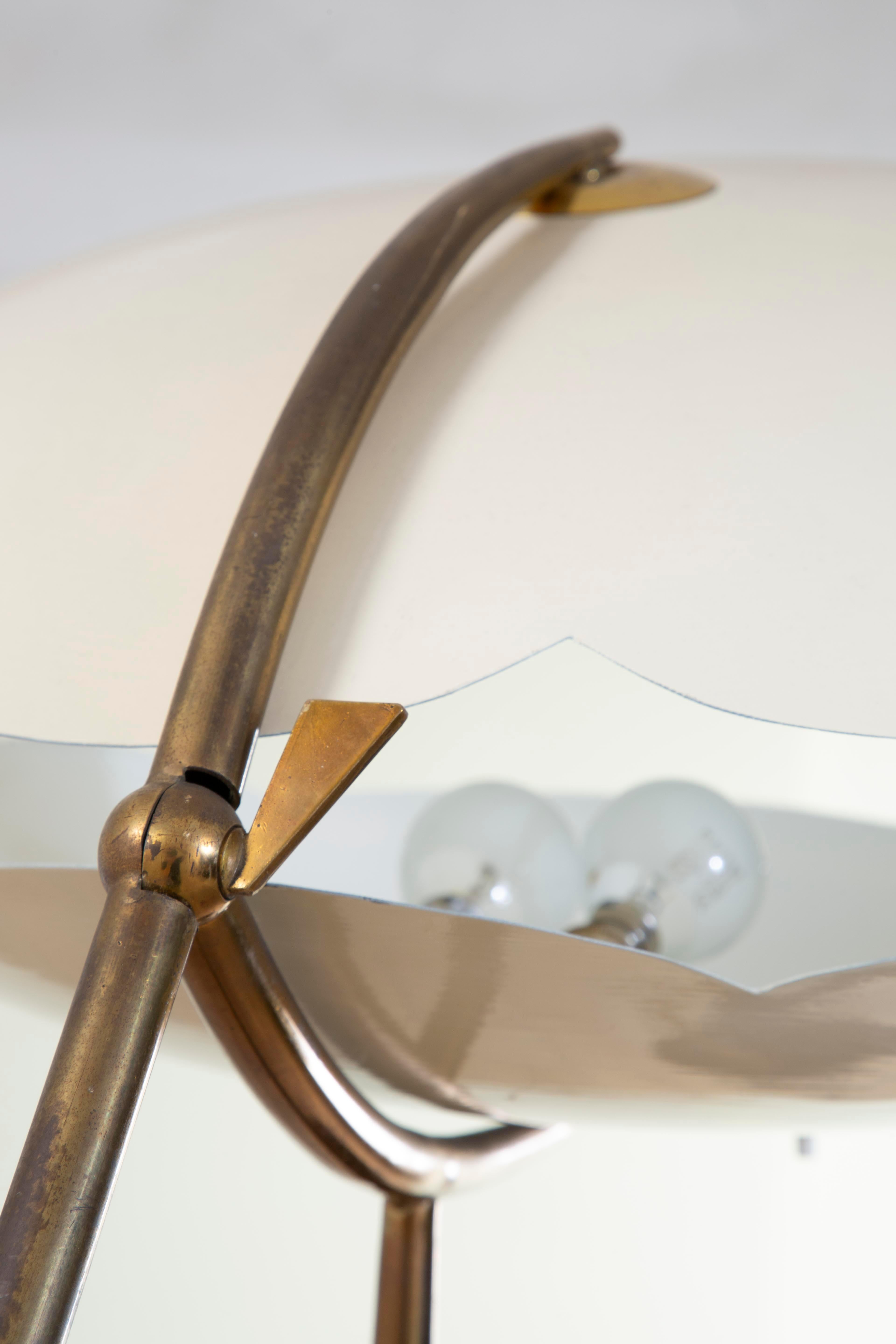 20th Century, attr. to Angelo Lelii for Arredoluce Floor Lamp with Two Diffusers For Sale 7