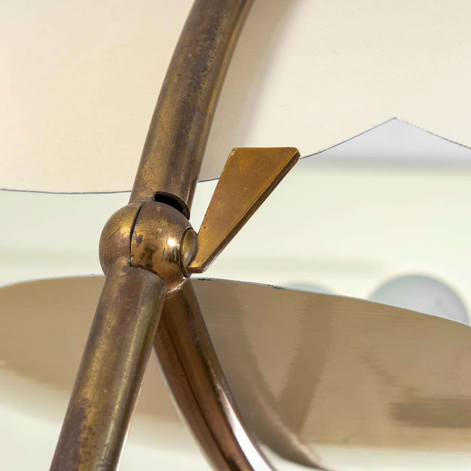 Ottone 20th Century, attr. to Angelo Lelii for Arredoluce Floor Lamp with Two Diffusers in vendita