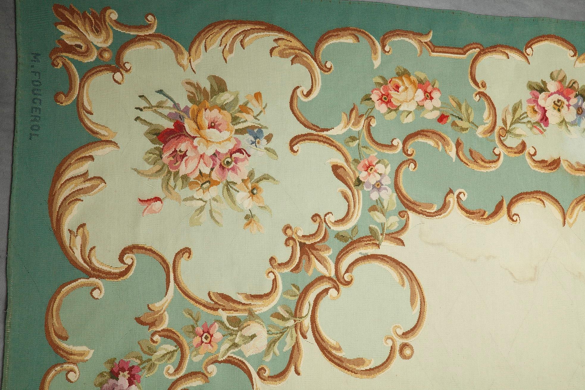French 20th Century Aubusson Rug by Maxime Fougerol