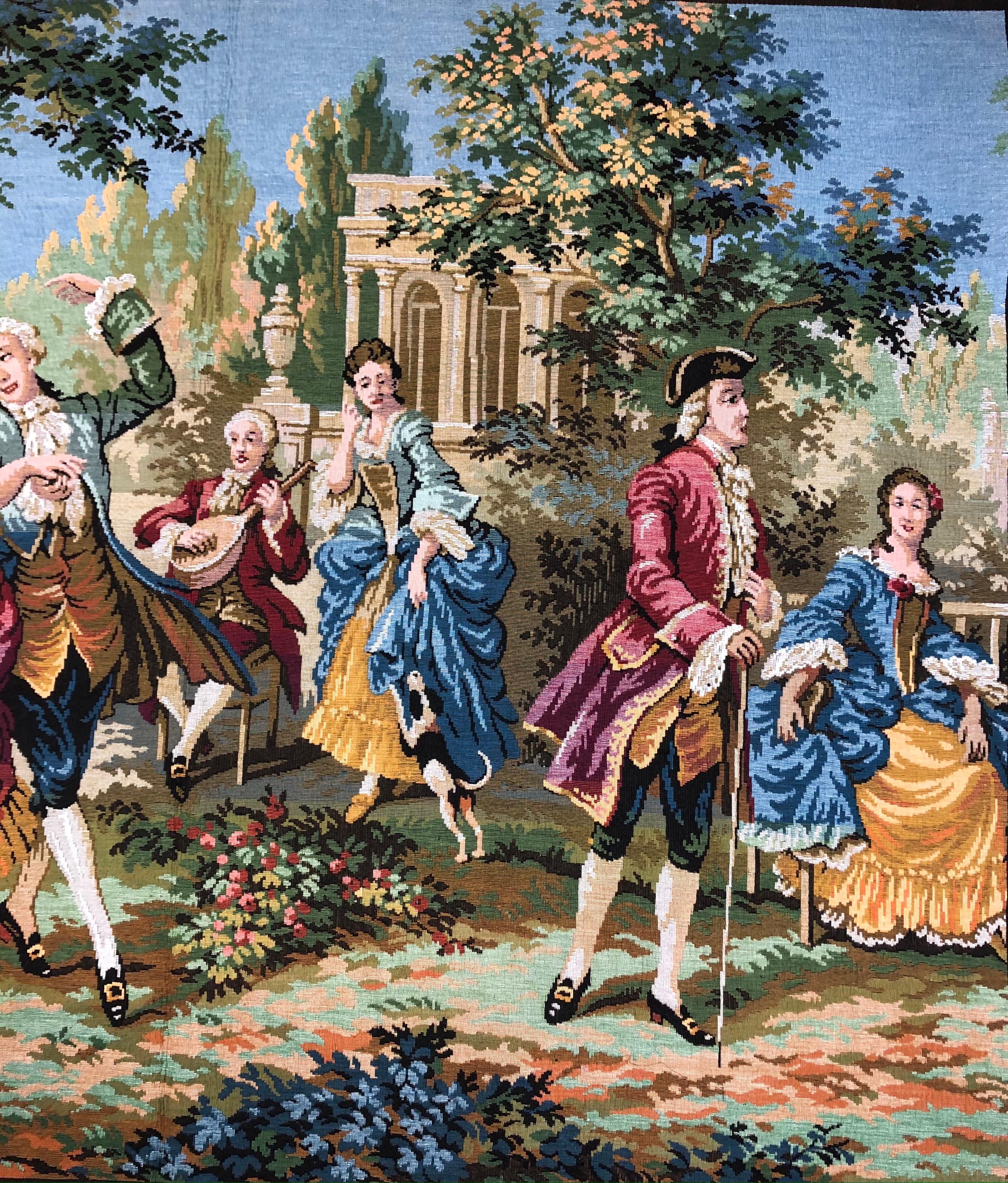 Aubusson-Stil  Wandteppich aus Jacquard „Dance and Celebration“ im Zustand „Gut“ im Angebot in Miami, FL