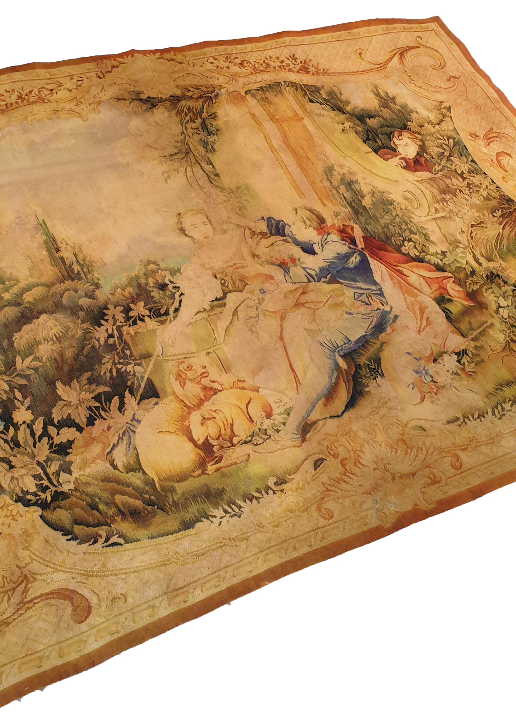 Hand-Crafted 20th century Aubusson tapestry - N° 783 For Sale