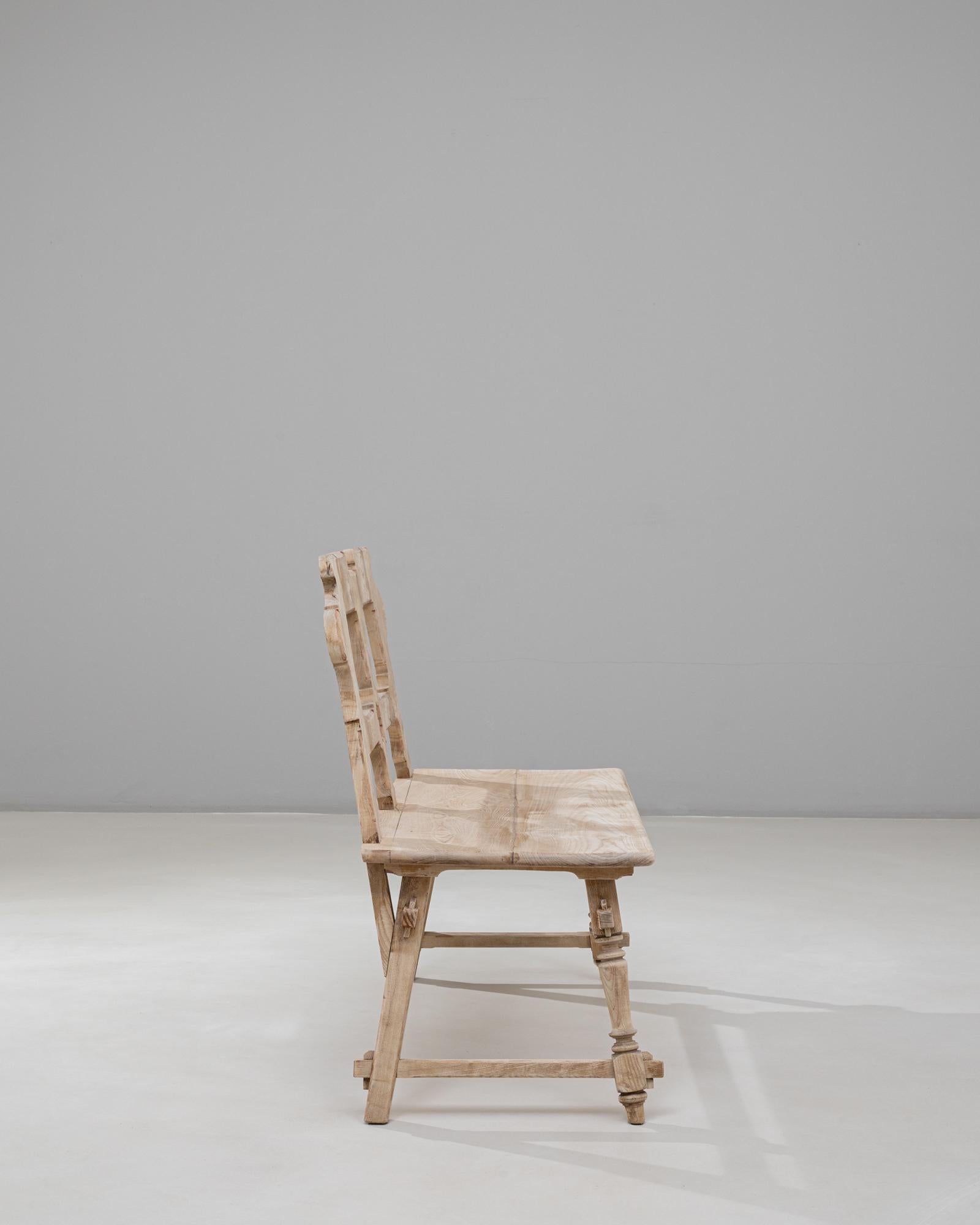 20th Century Austrian Alpine Wooden Bench With Backrest Austríaco en venta