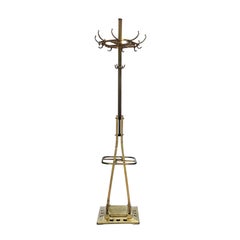 20th Century Austrian Art Nouveau Vintage Brass Coat Stand, Rack by Adolf Loos