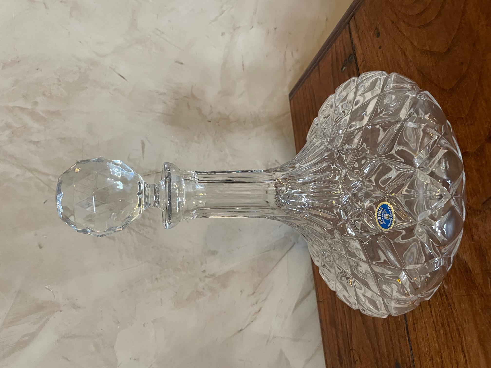 vintage bohemia crystal decanter
