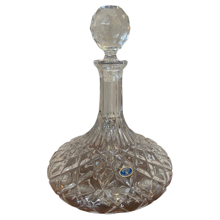 20th Century Austrian Bohemia Crystal Wine Decanter Carafe, 1950s For