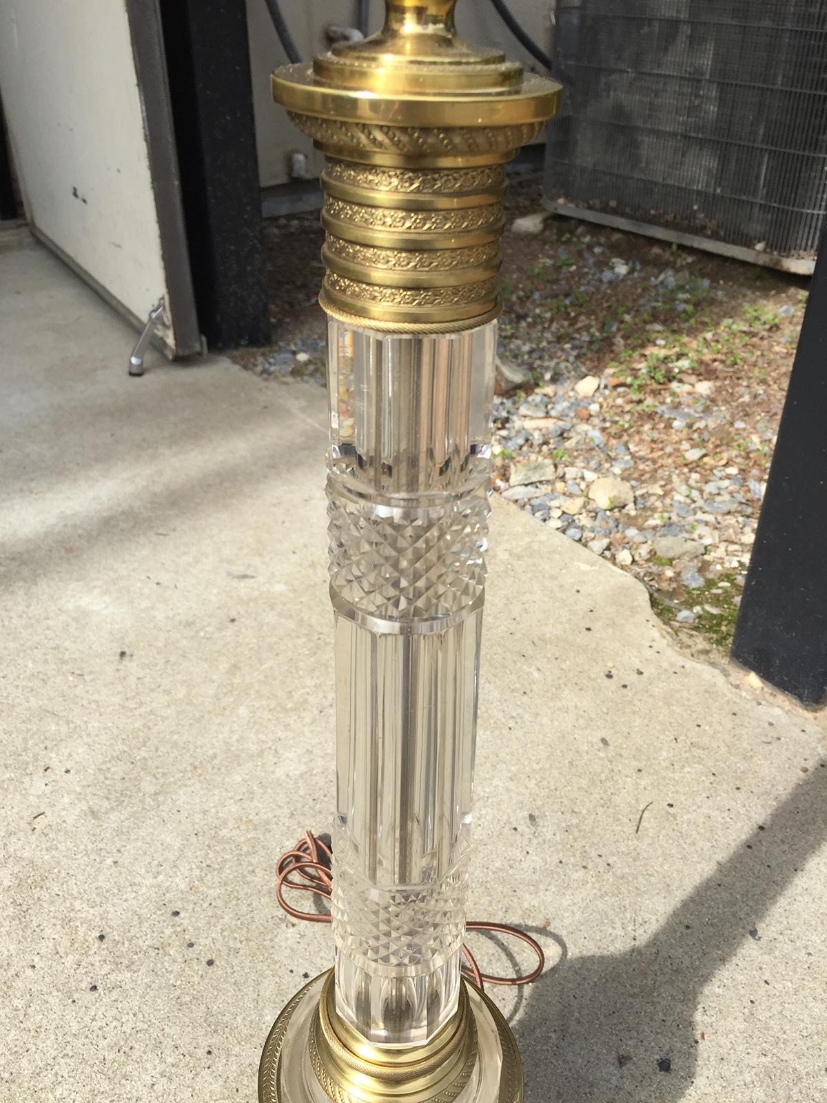 20th Century Austrian Bronze Mounted Glass Column Lamp For Sale 2