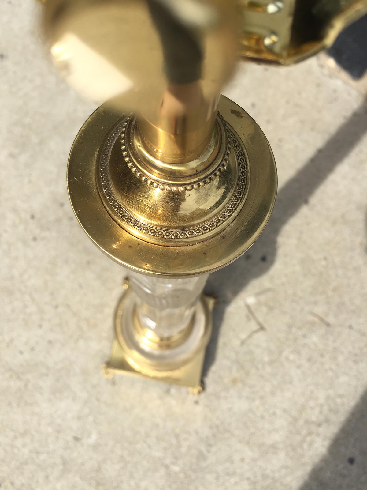 20th Century Austrian Bronze Mounted Glass Column Lamp For Sale 4