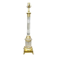 20th Century Austrian Bronze Mounted Glass Column Lamp