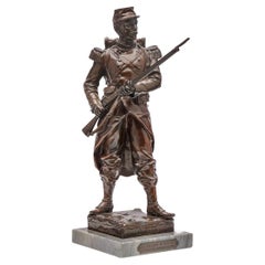 20th Century Austrian Bronze Statue of a Soldier, Joseph Muller, c.1910