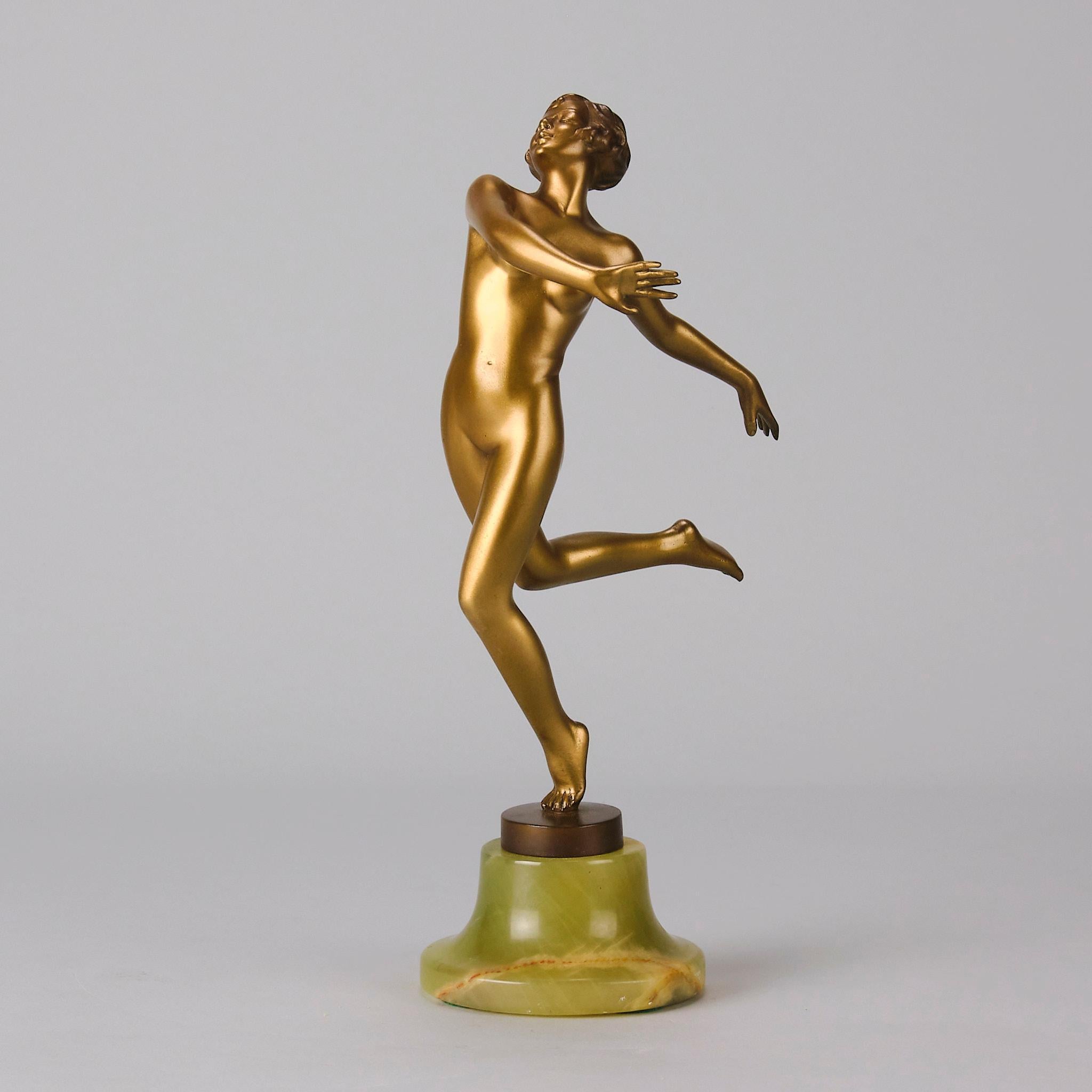 Art Déco Bronzo austriaco del XX secolo dipinto a freddo intitolato 