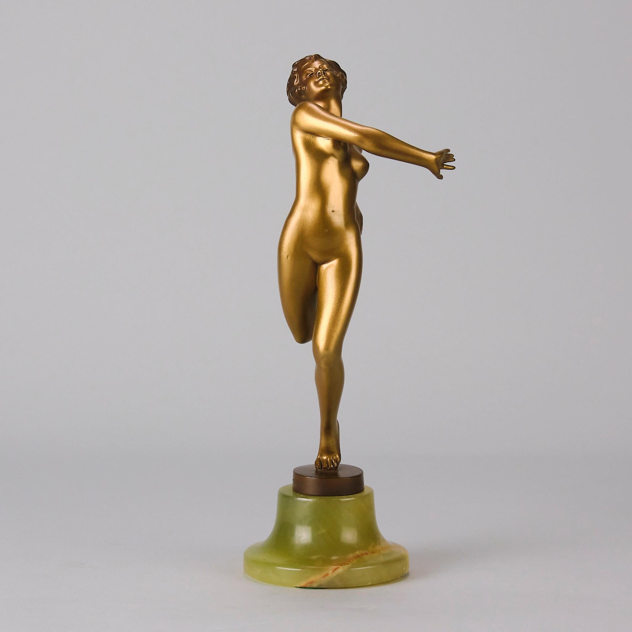 Austriaco Bronzo austriaco del XX secolo dipinto a freddo intitolato 