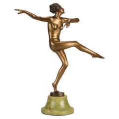 20th Century Austrian Cold-Painted Bronze Entitled "Gertrud" by Lorenzl