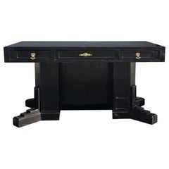 20th Century Austrian Ebonized Freestanding Writing Desk by Wiener Werkstätte