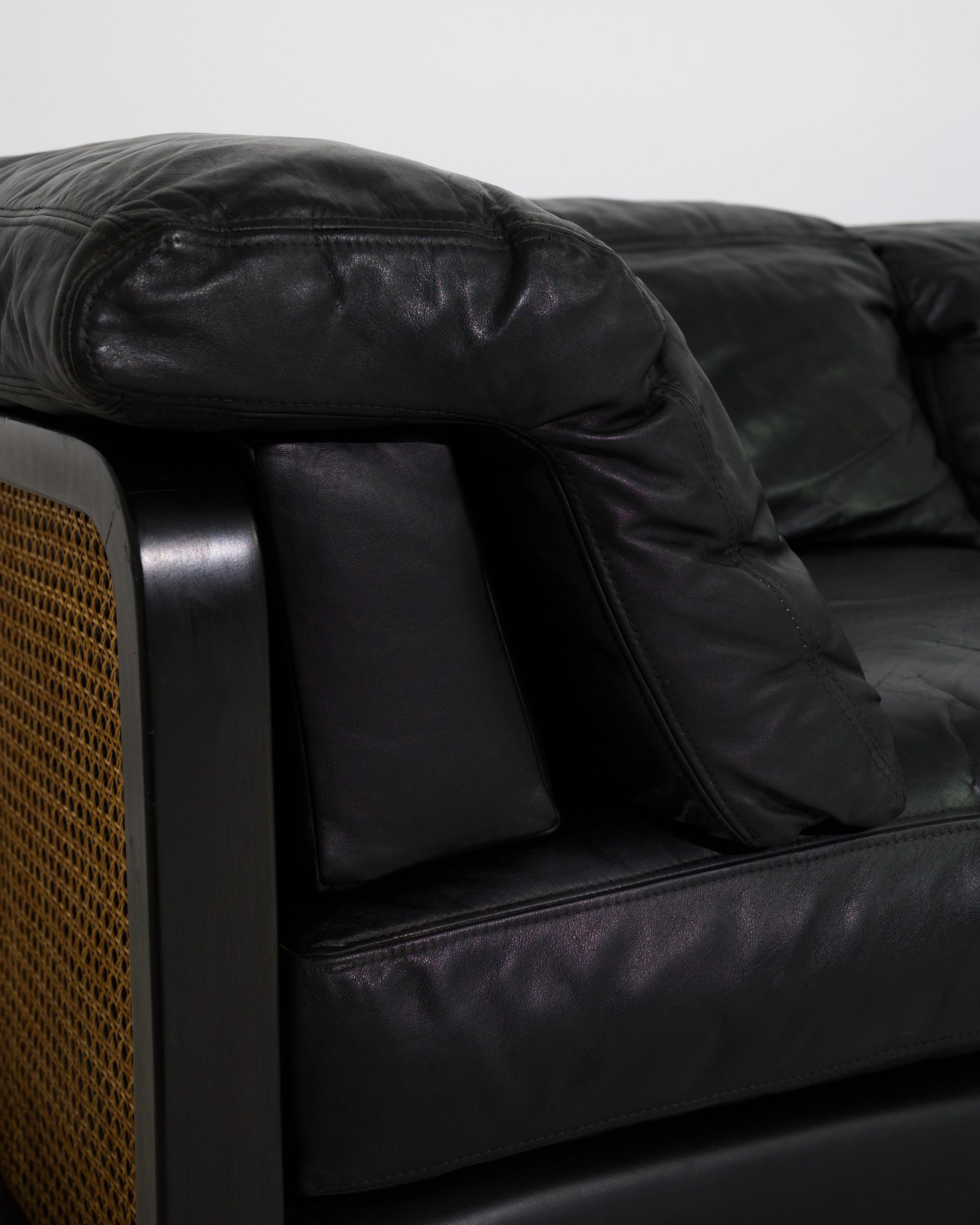 20th Century Austrian Modular Leather Sofa, Set of 7 For Sale 1