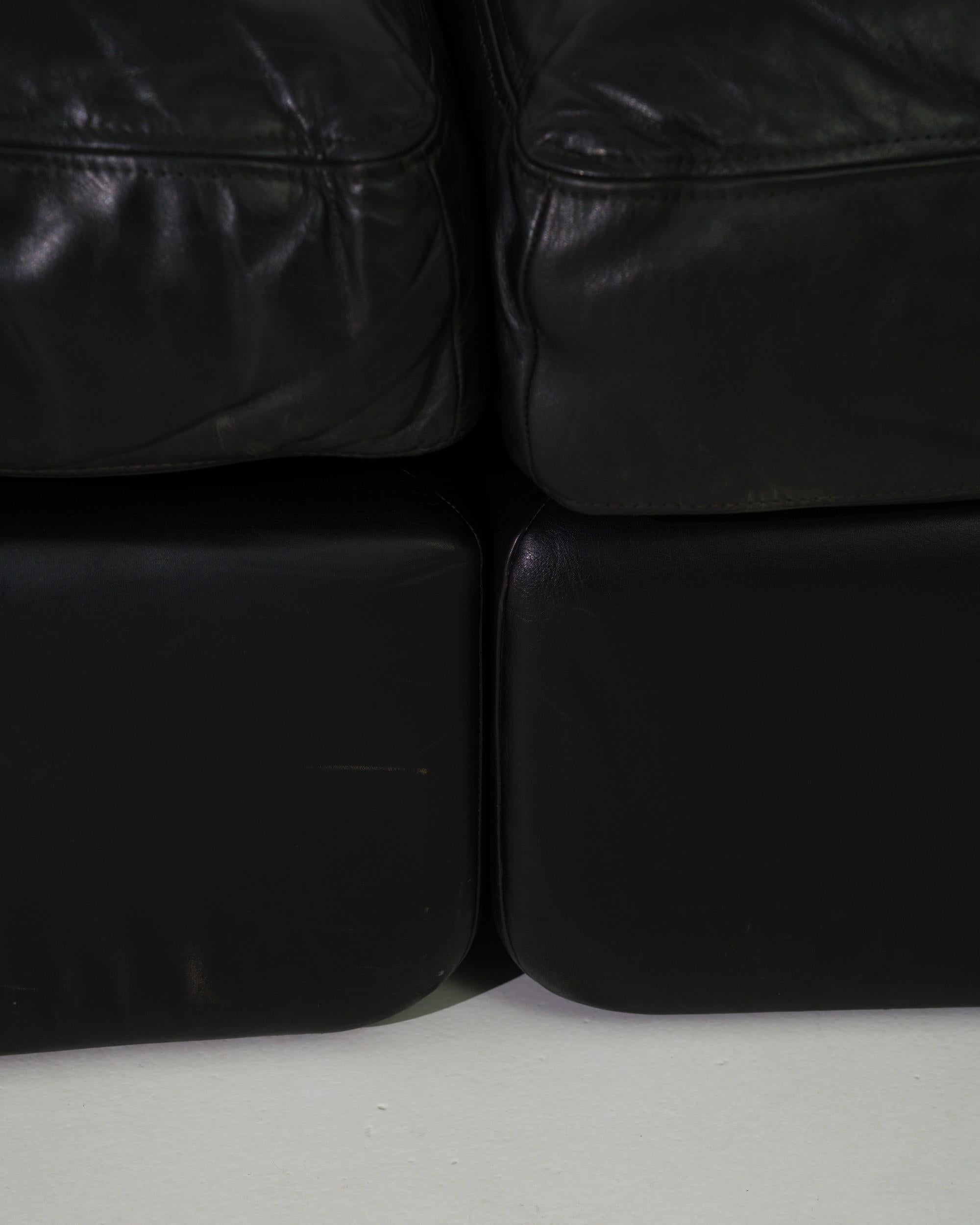 20th Century Austrian Modular Leather Sofa, Set of 7 For Sale 3