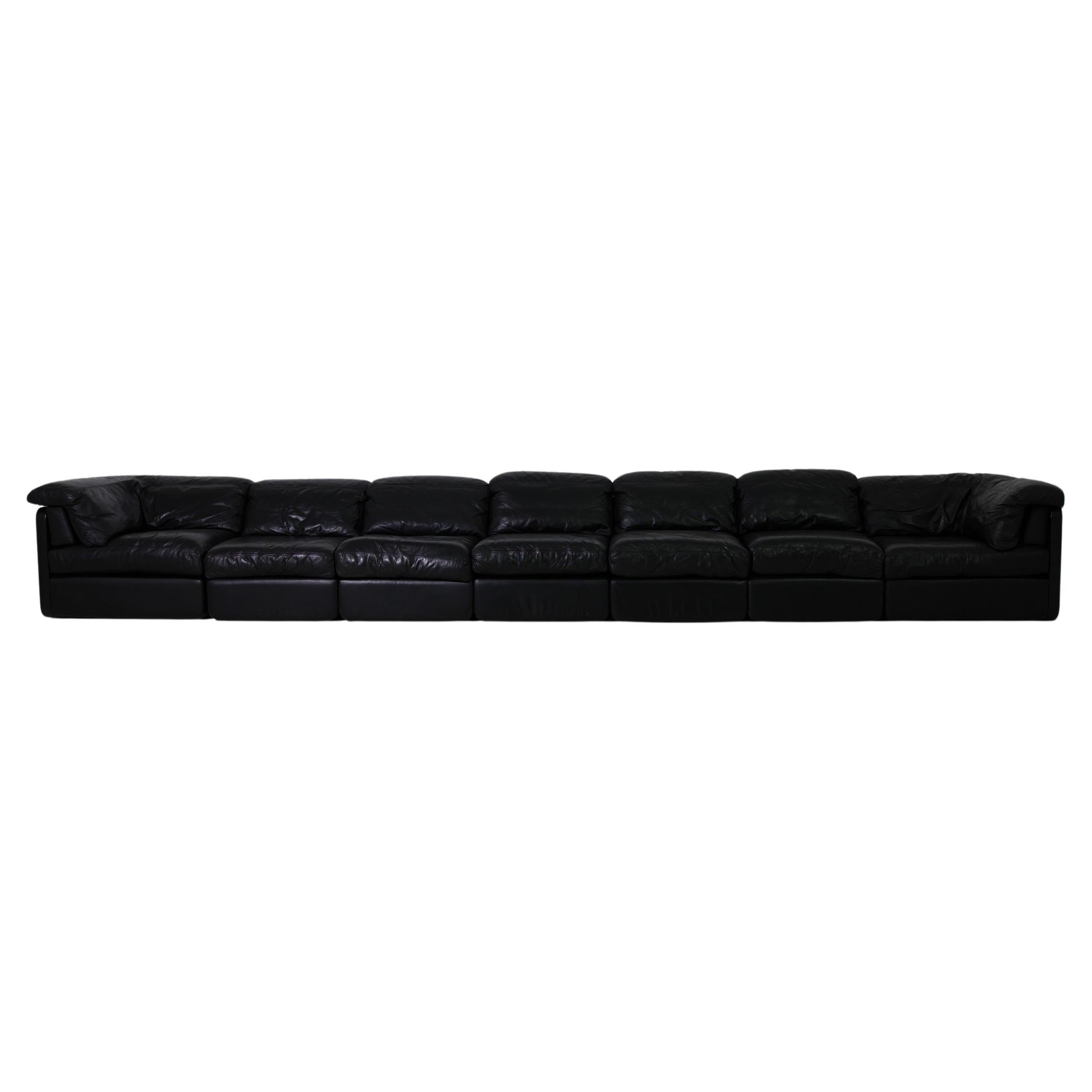 20th Century Austrian Modular Leather Sofa, Set of 7 For Sale