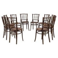 20th Century Austrian Set Of 10 Thonet Bentwood Chairs by Mundus & J. Kohn