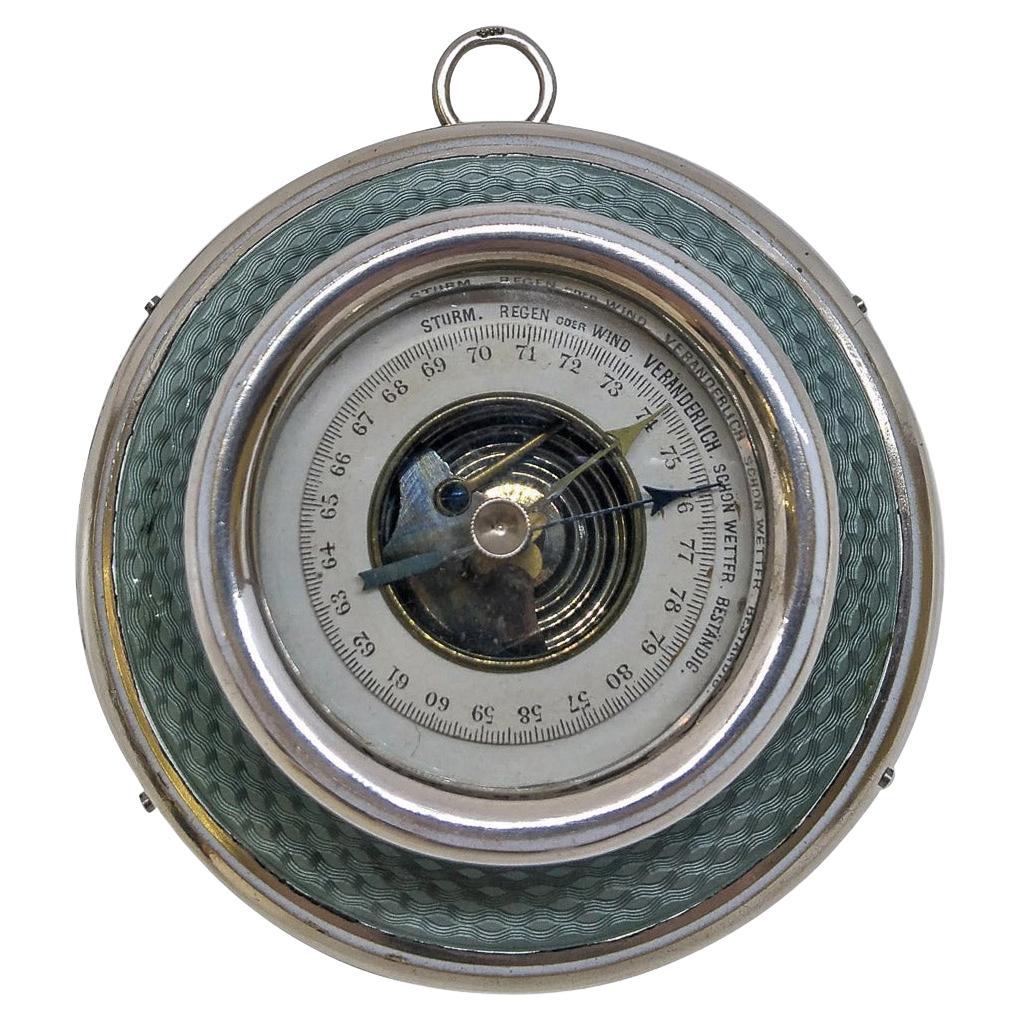 20th Century Austrian Solid Silver & Enamel Barometer, G.A.S, c.1900