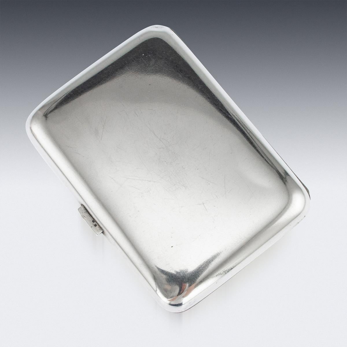 20th Century Austrian Solid Silver and Enamel Cigarette Case, circa 1910 1