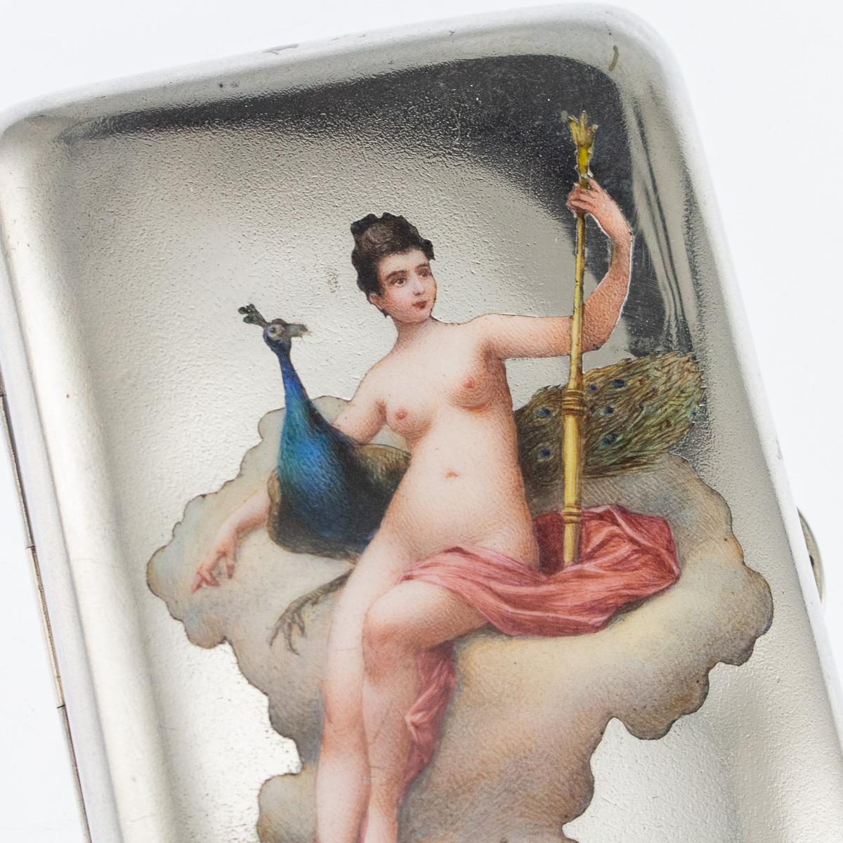 20th Century Austrian Solid Silver and Enamel Cigarette Case, circa 1910 3