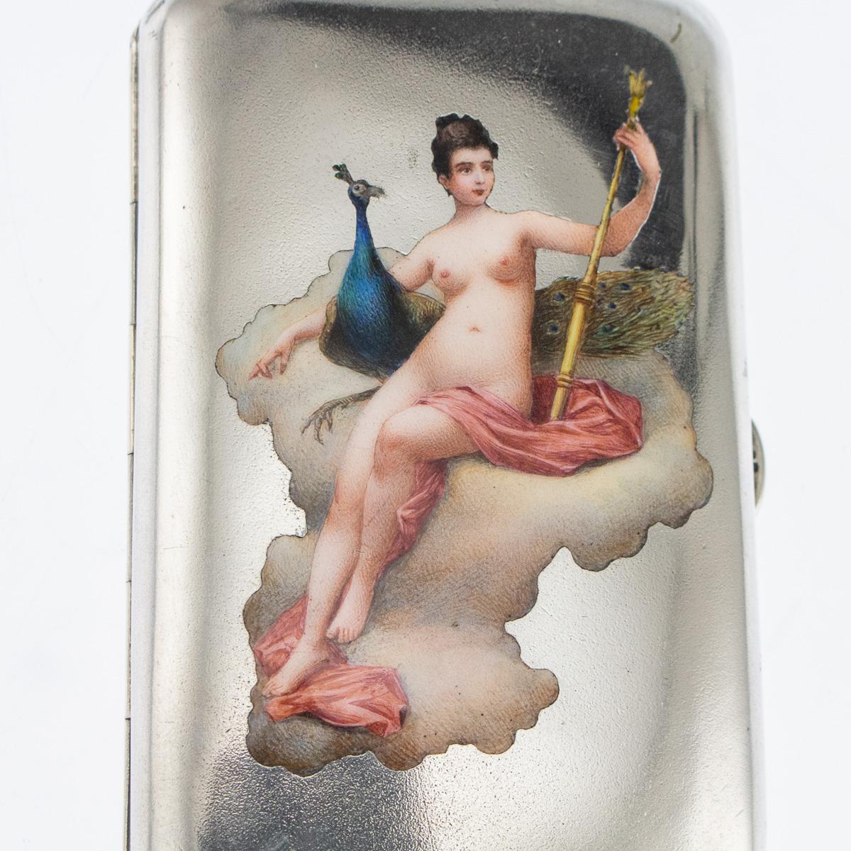 20th Century Austrian Solid Silver and Enamel Cigarette Case, circa 1910 4