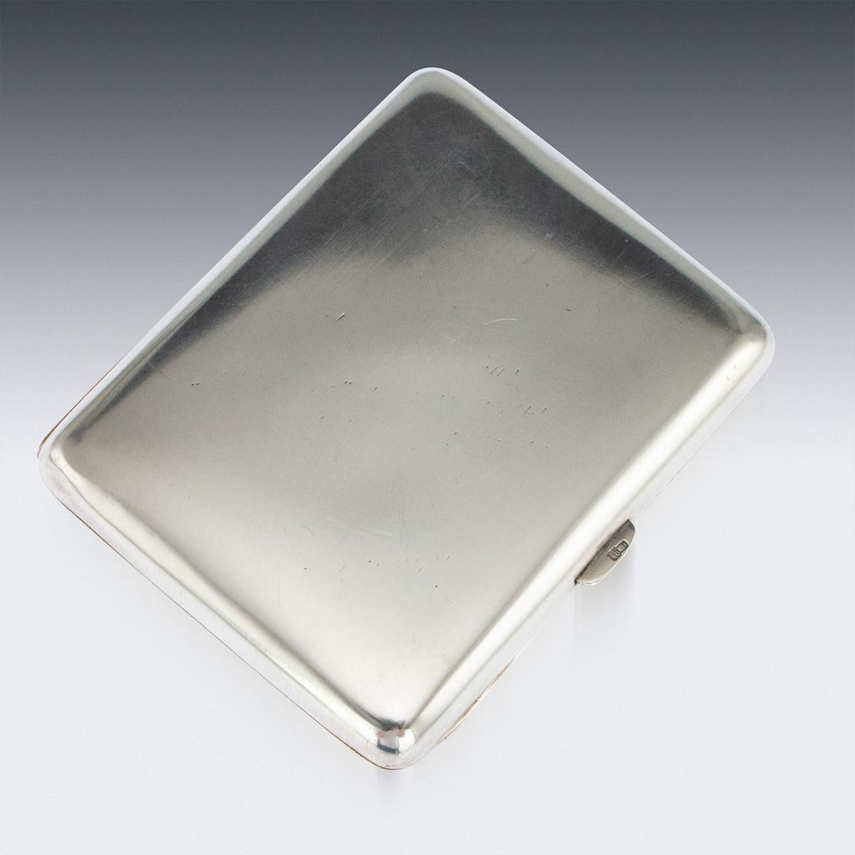 20th Century Austrian Solid Silver and Enamel Cigarette Case, G.A.S, circa 1910 In Good Condition In Royal Tunbridge Wells, Kent
