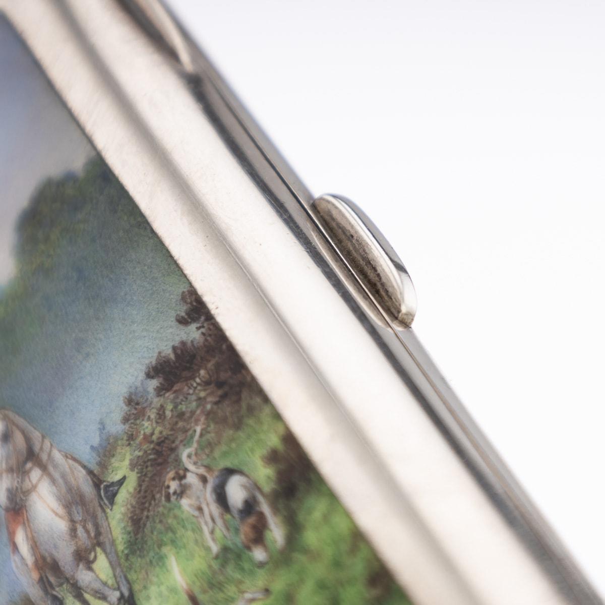 20th Century Austrian Solid Silver & Enamel Hunting Cigarette Case, c.1900 10