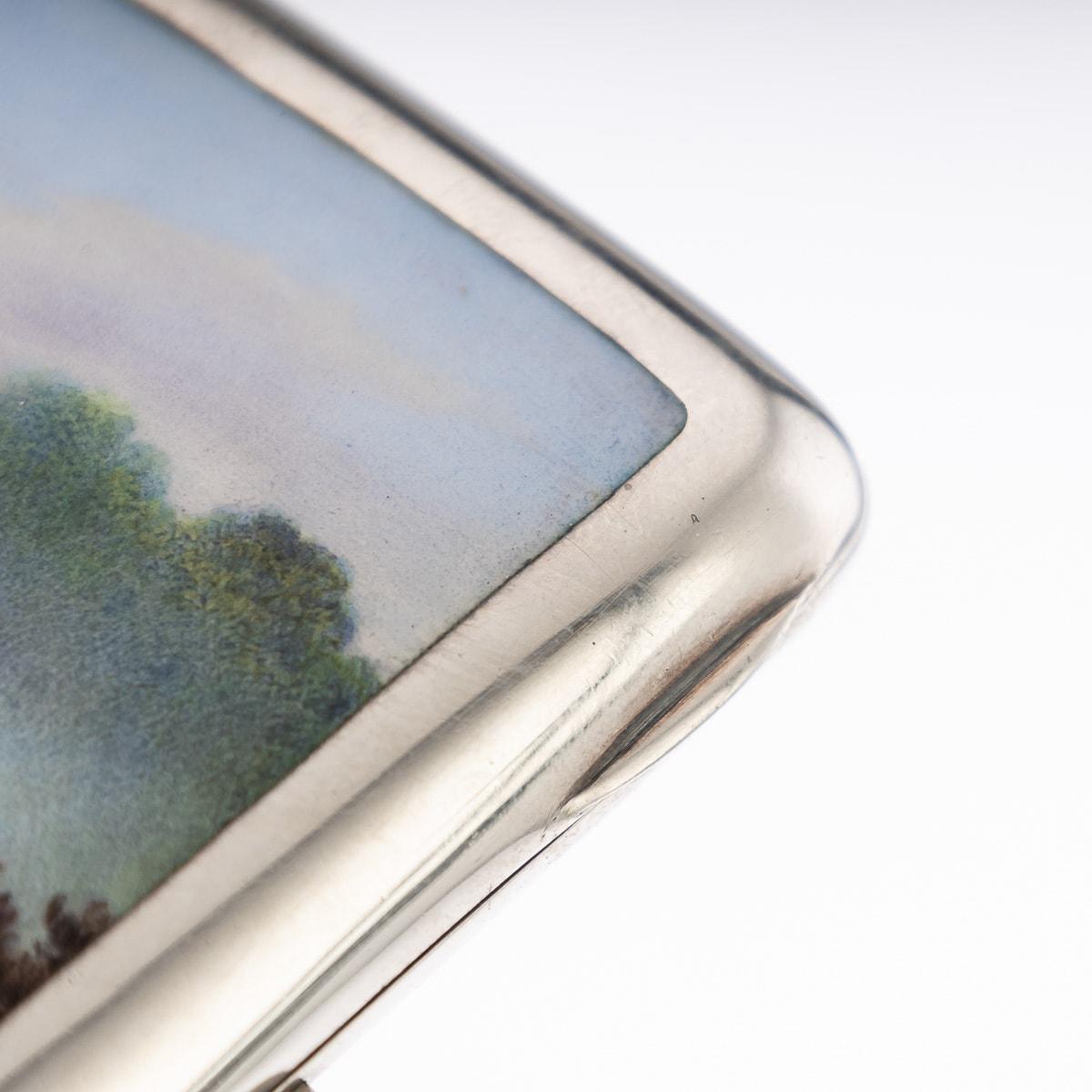 20th Century Austrian Solid Silver & Enamel Hunting Cigarette Case, c.1900 11