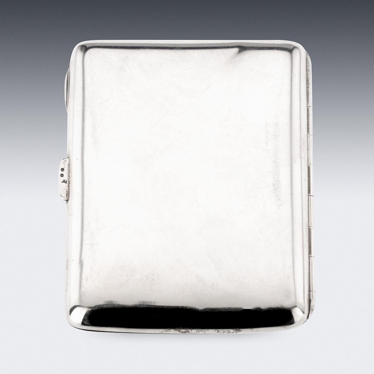 20th Century Austrian Solid Silver & Enamel Hunting Cigarette Case, c.1900 In Good Condition In Royal Tunbridge Wells, Kent