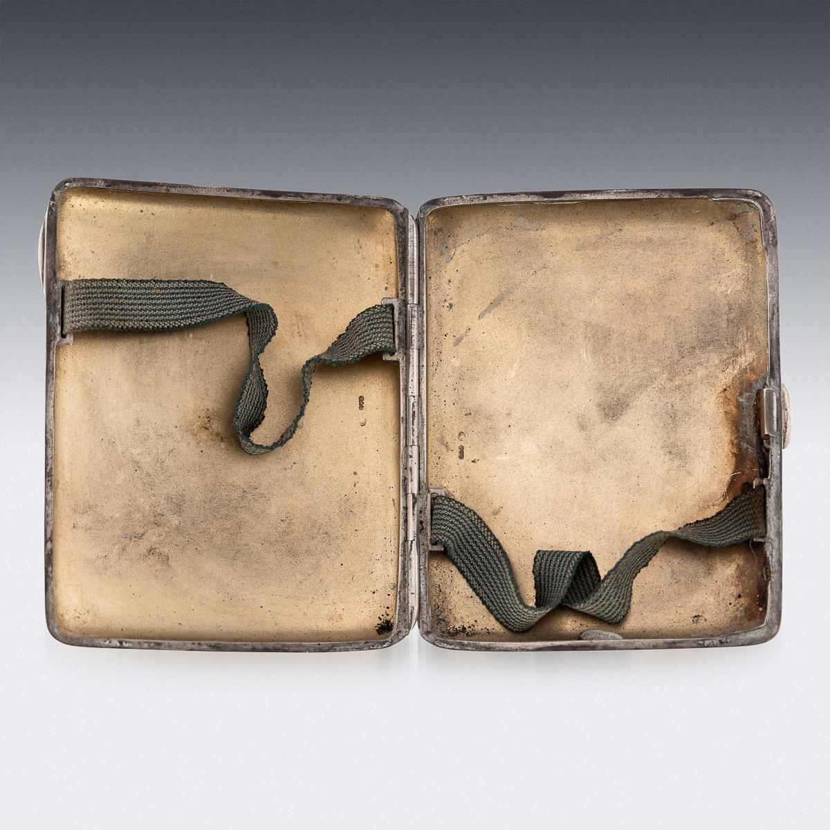 20th Century Austrian Solid Silver & Enamel Hunting Cigarette Case, c.1900 1