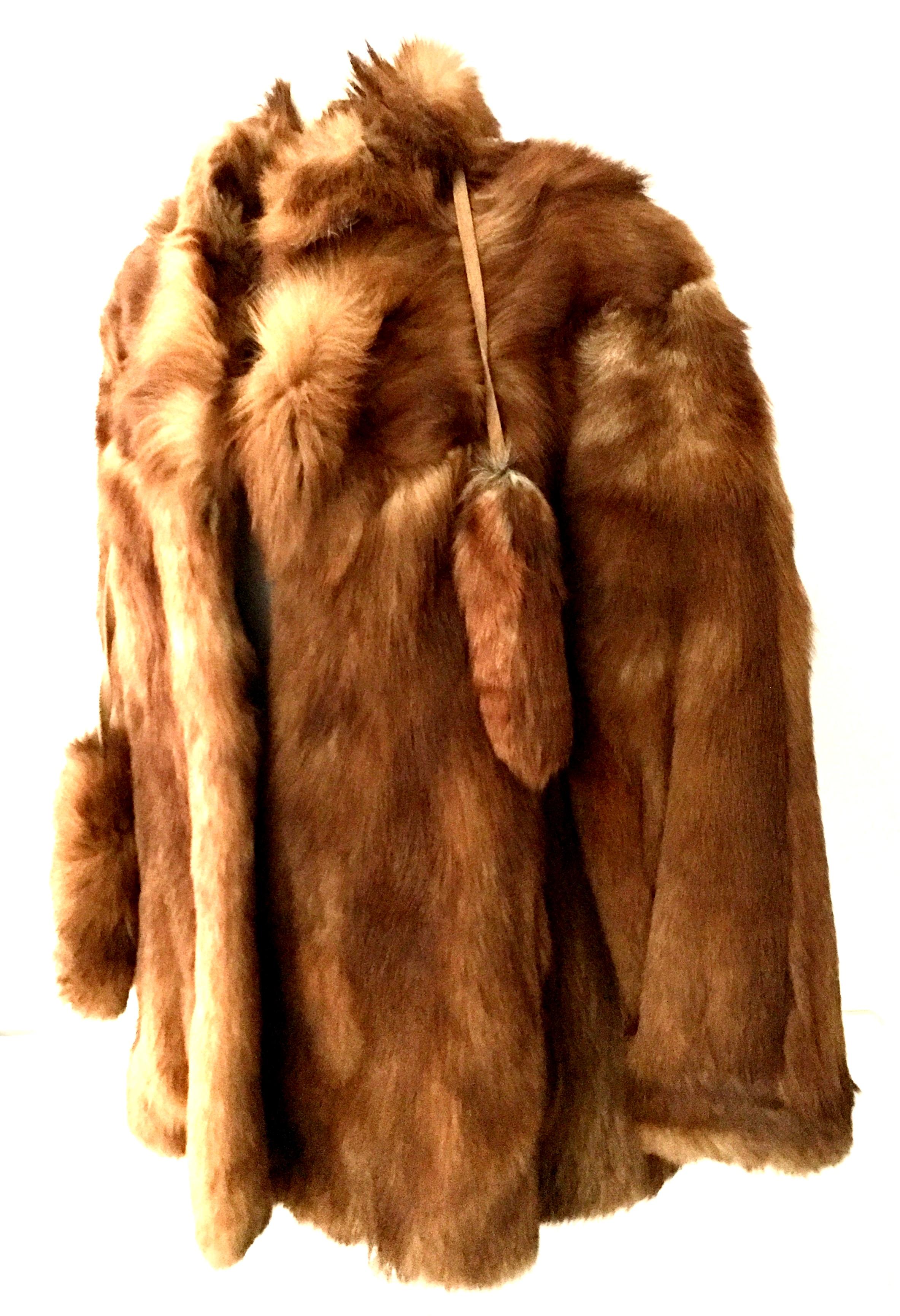 20th Century German Red Fox Fur Coat By Eich Pelz. This authentic red fox fur 