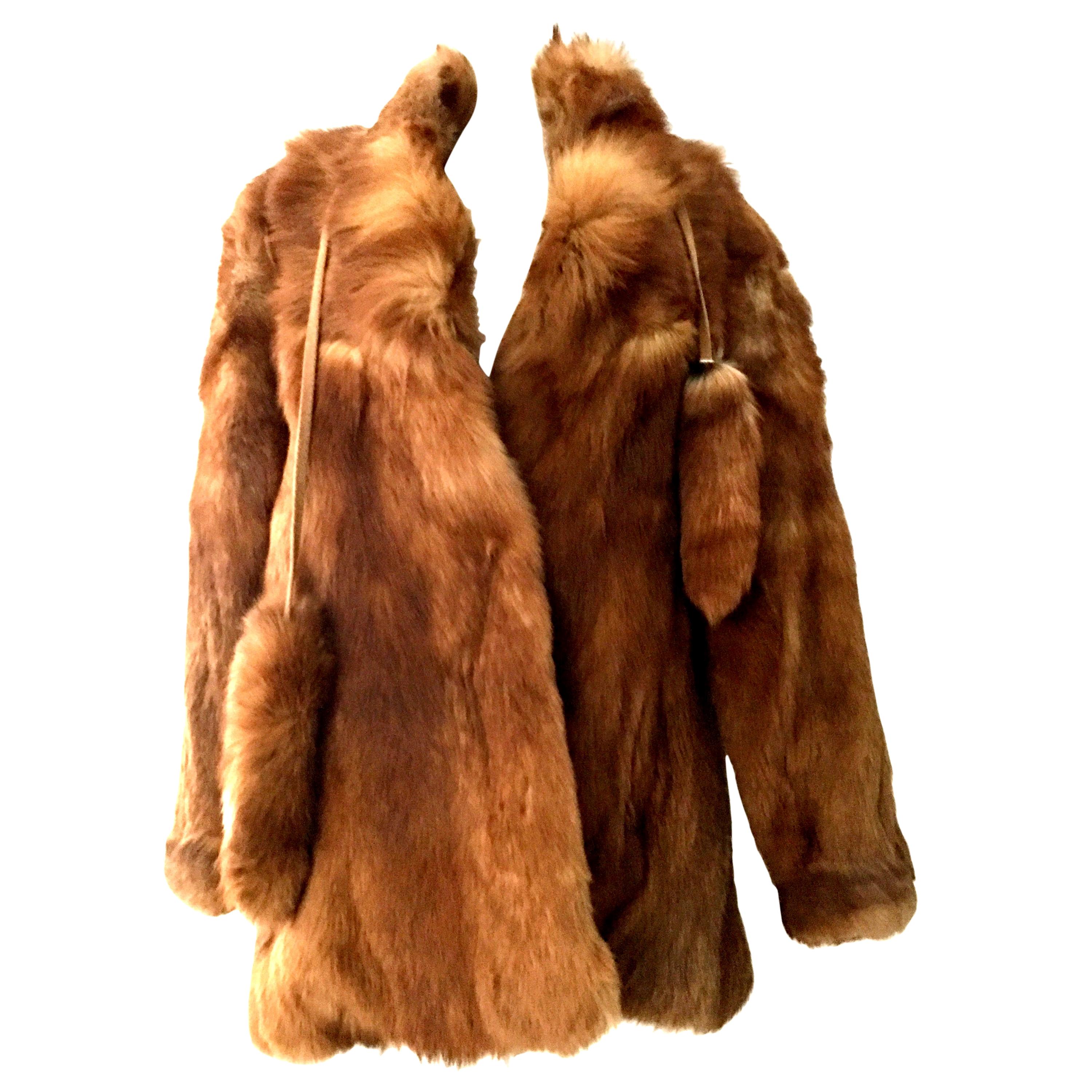 20th Century Authentic German Red Fox Fur Coat By, Eich Pelz For Sale