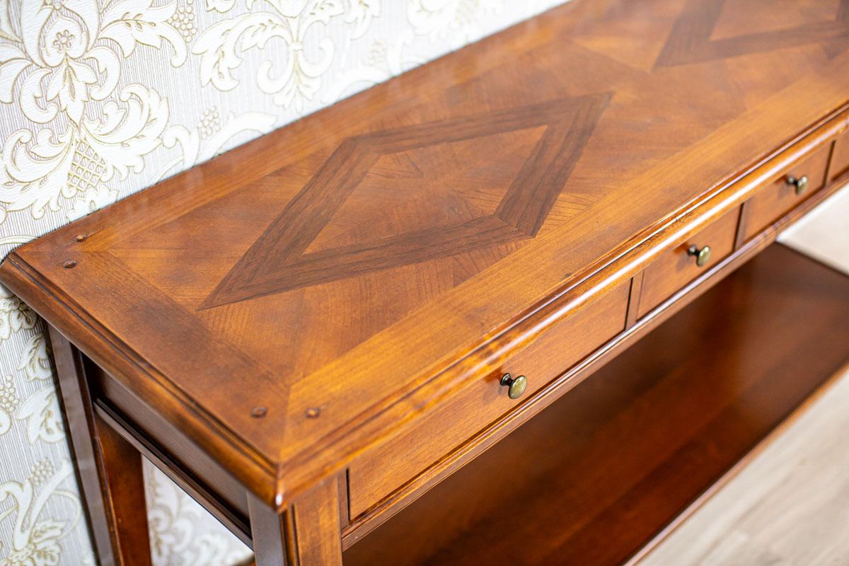 Wood 20th-Century Inlaid Auxiliary Wall Dining Room Table