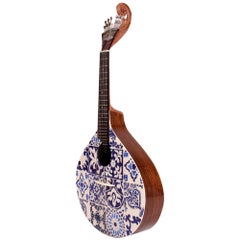 20th Century Azulejo IV  Walnut Wood Hand Painted, Handmade in Portugal by Malab