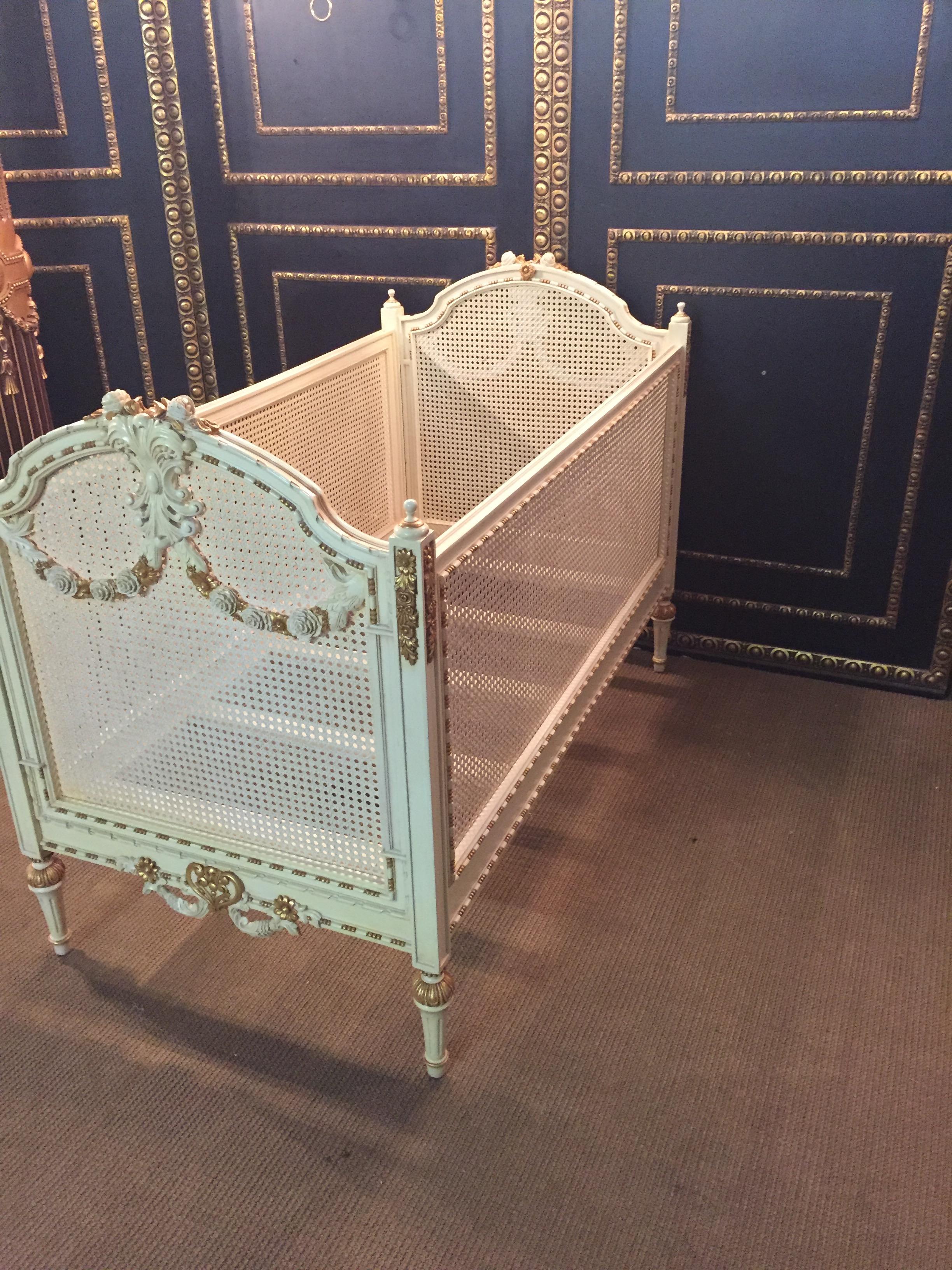 20th Century Baby Baroque Bed in the Style of Louis Seize 5