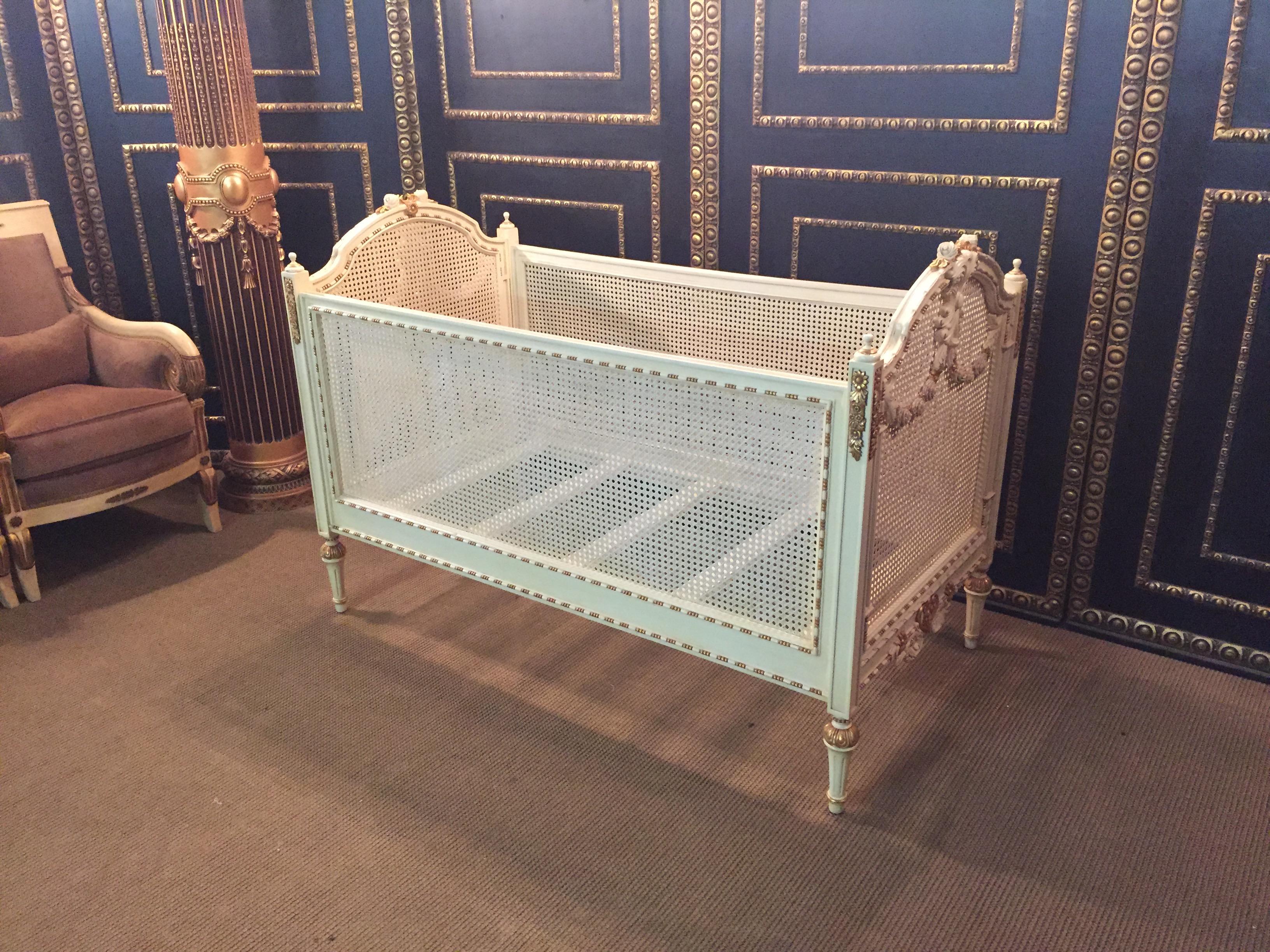 Louis XVI 20th Century Baby Baroque Bed in the Style of Louis Seize For Sale