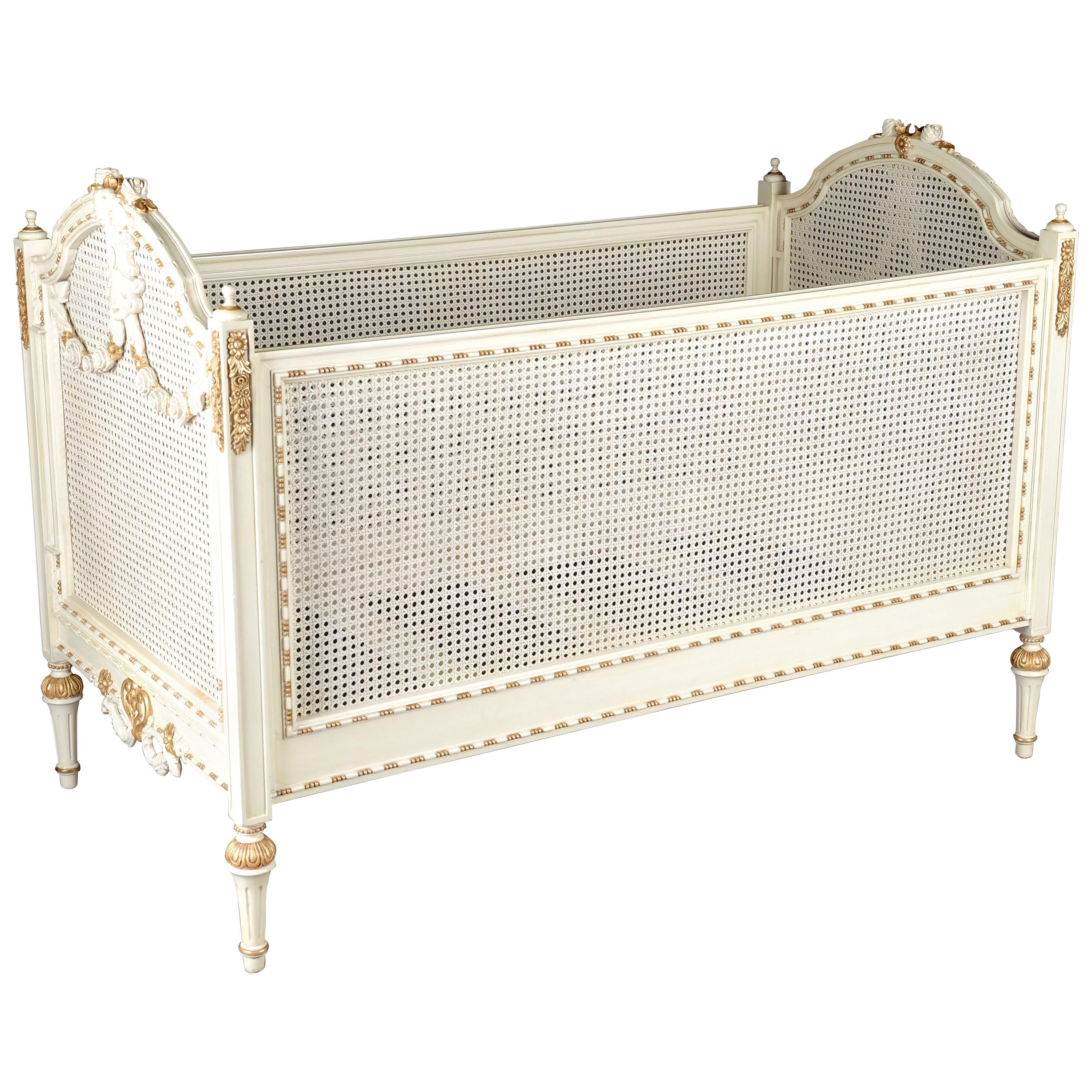 20th Century Baby Baroque Bed in the Style of Louis Seize For Sale