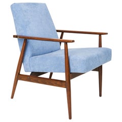 Fauteuil en dante bleu pâle du XXe siècle, H. Lis, années 1960