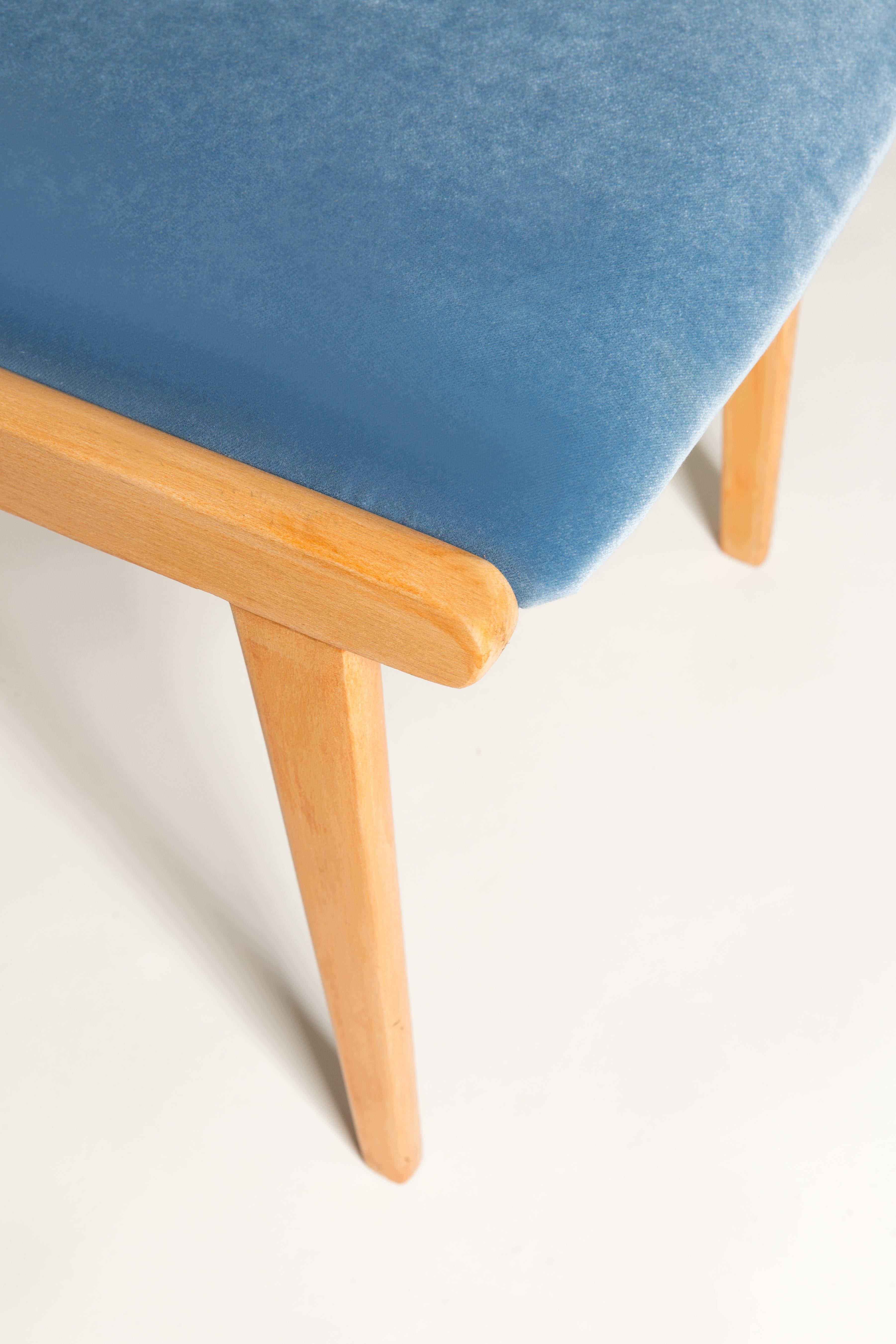 Mid-Century Modern 20th Century Baby Blue Velvet Chair, Europe, 1960s For Sale