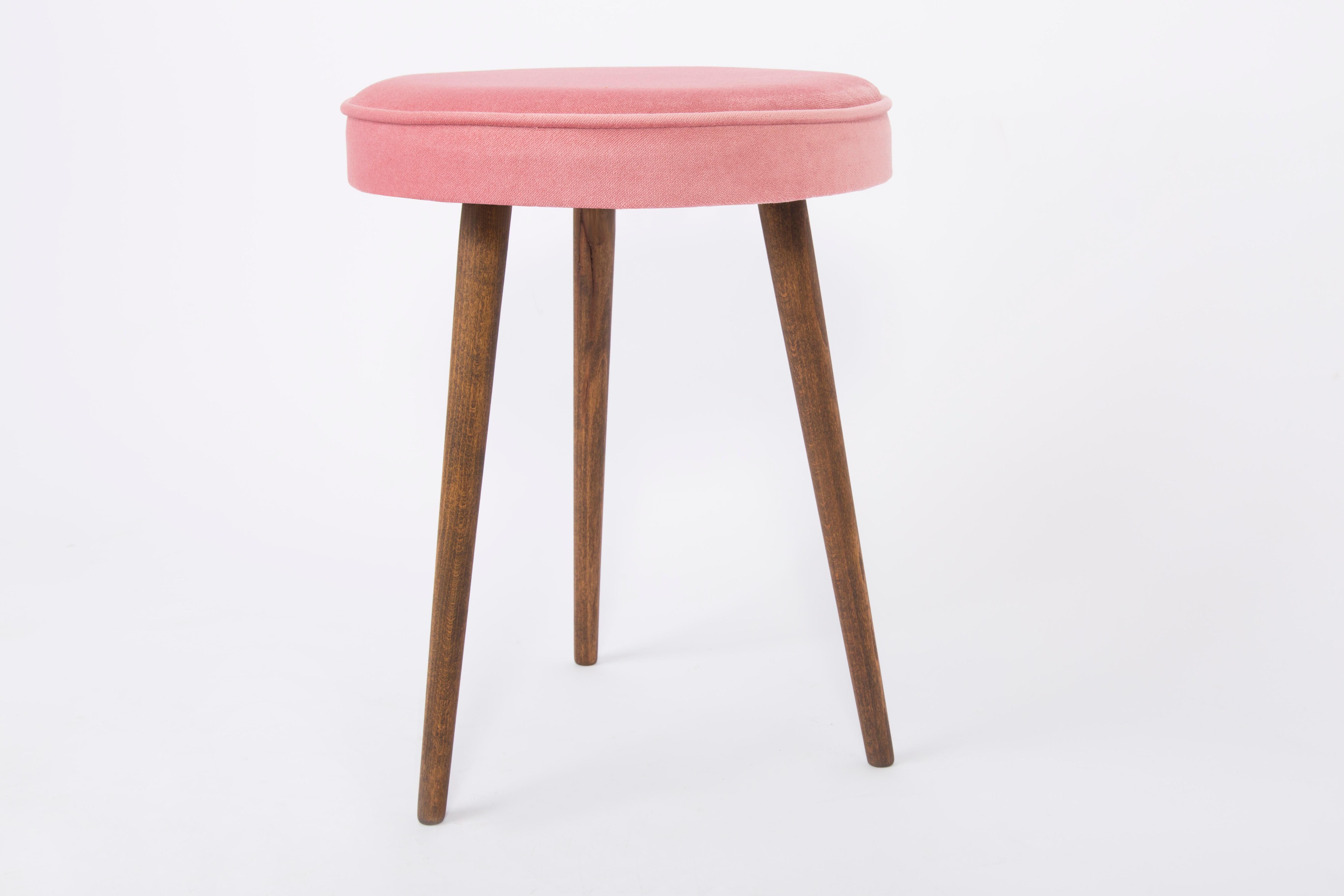 Polish 20th Century Baby Pink Stool, 1960s For Sale